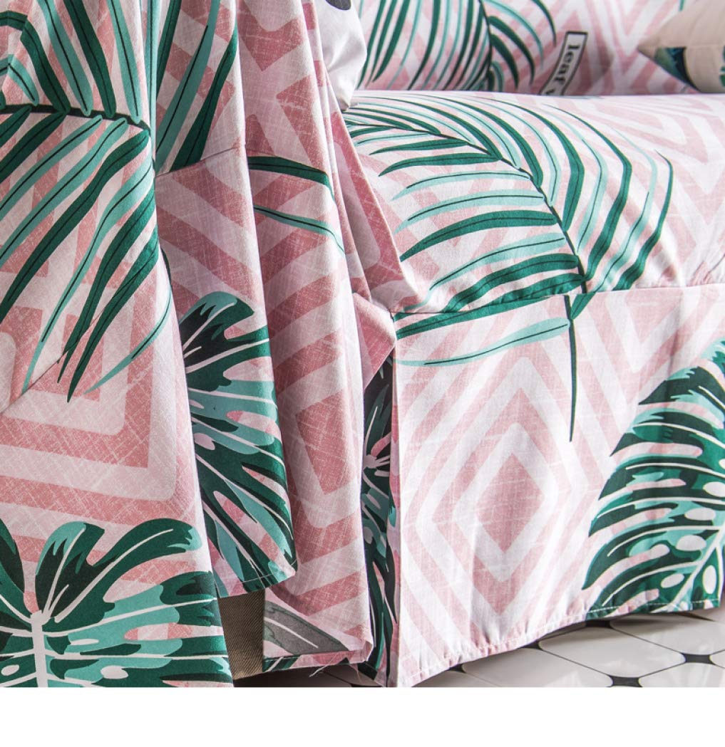 Green Leaf Printed Universal Sofa Slipcover - Modern Dustproof Couch Cover for Living Room, Loveseat & 3/4 Seater Sofas | Perfect for Home Decor, Pet Protection & Furniture Refresh