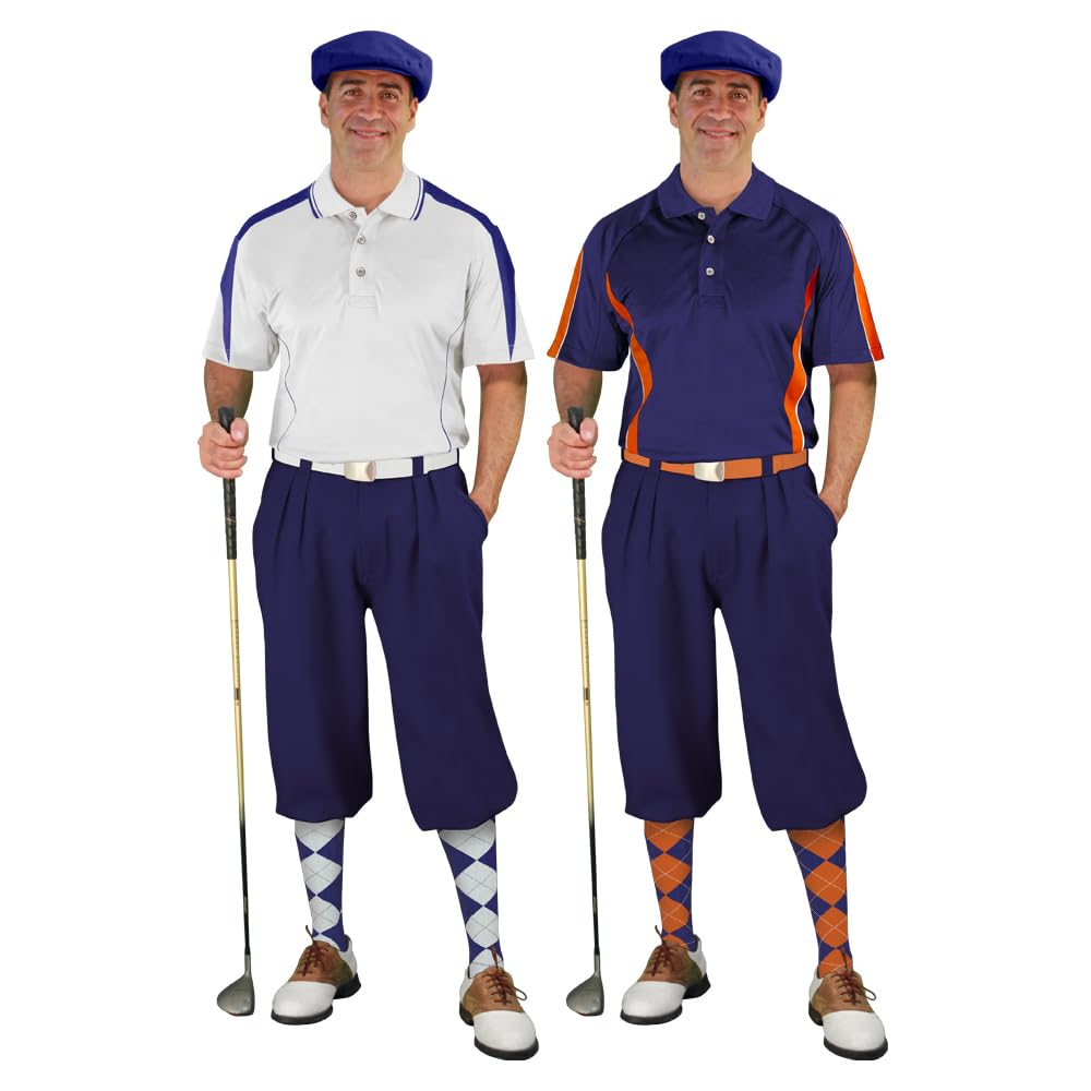 Premium Impact Golf Outfits for Men - Navy Blue Performance Polo & Pants Set - Perfect for Golf Tournaments, Country Club Wear & Casual Summer Sports
