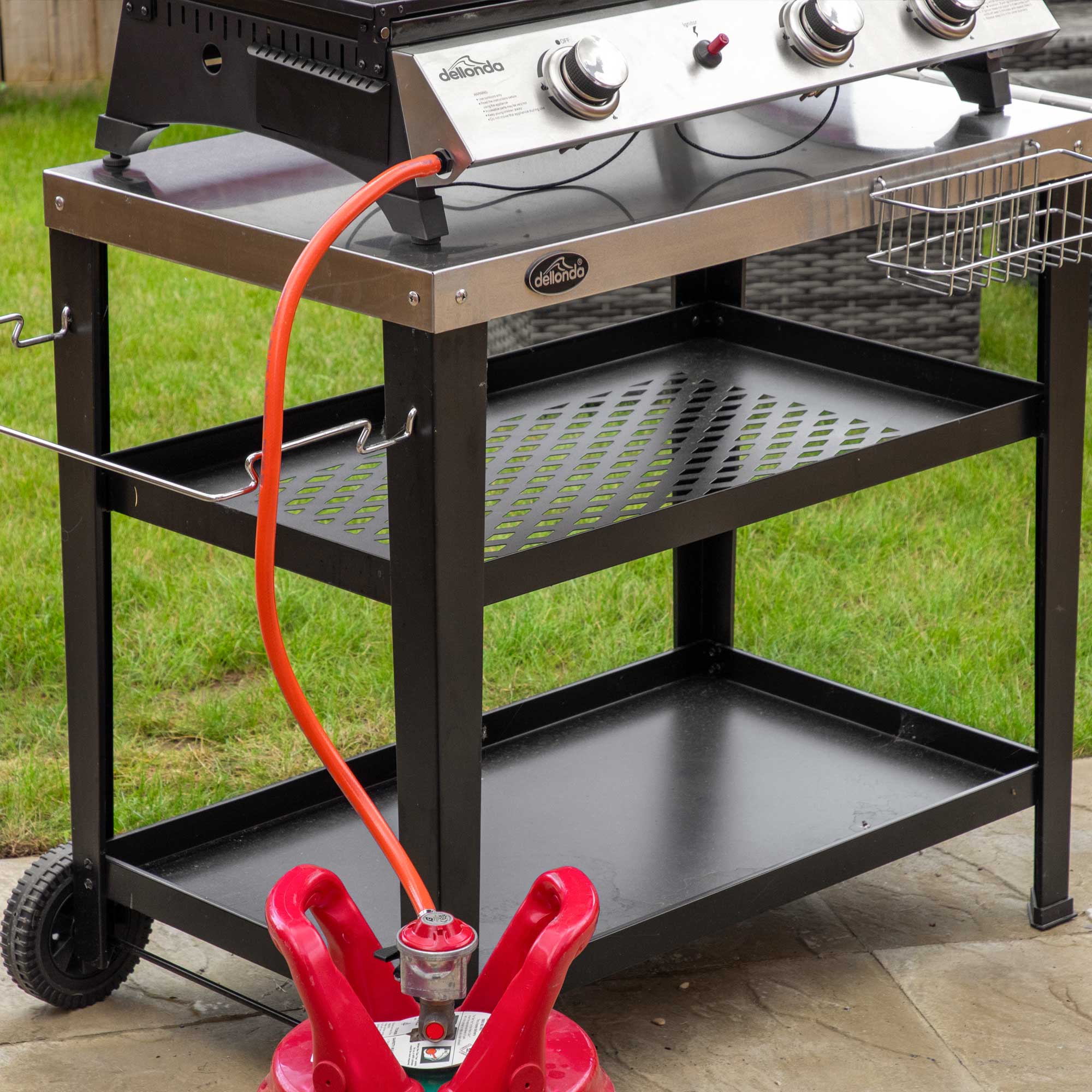 2+1 Burner Portable Gas Grill & Griddle - 8.5kW Stainless Steel Outdoor BBQ Hot Plate for Camping, Tailgating & Backyard Cooking (Model DG276)