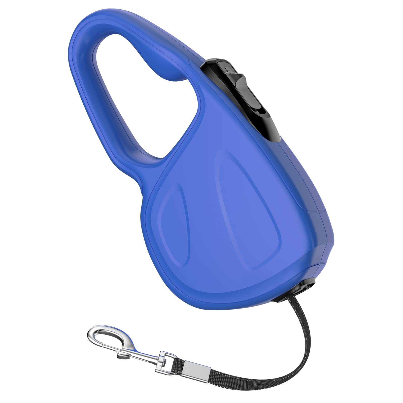 **Retractable Dog Leash 16ft - Heavy Duty Nylon Tape with Anti-Slip Handle, One Button Brake, 360° Tangle-Free for Medium & Large Dogs Up to 80lbs - Perfect for Walking, Running & Outdoor Adventures (Blue)**