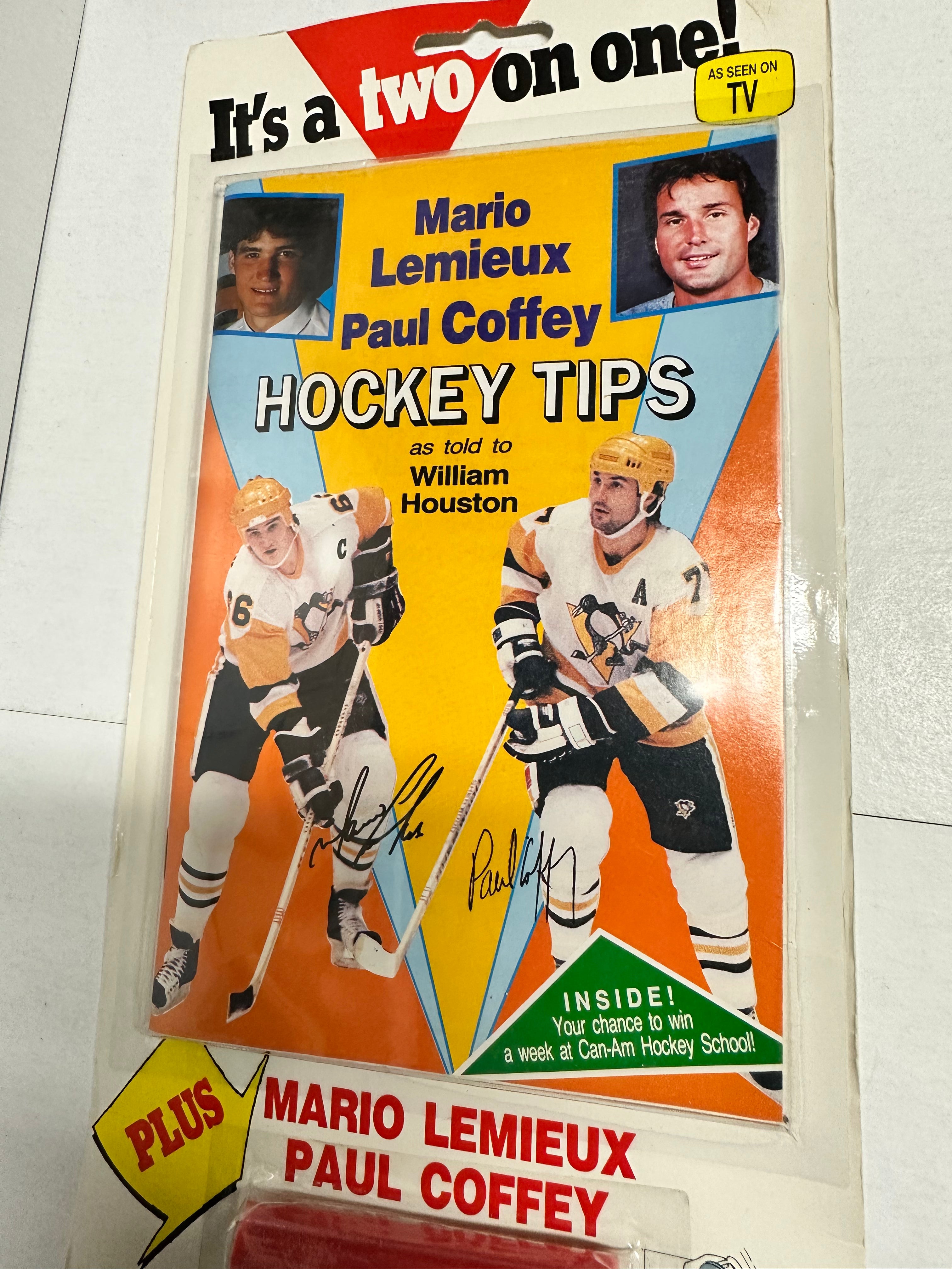 Vintage 1990s Mario Lemieux & Paul Coffey Rare Hockey Skate Sharpener - Sealed Collector's Item for NHL Memorabilia Fans | Perfect for Hockey Enthusiasts & Sports Collectors Display