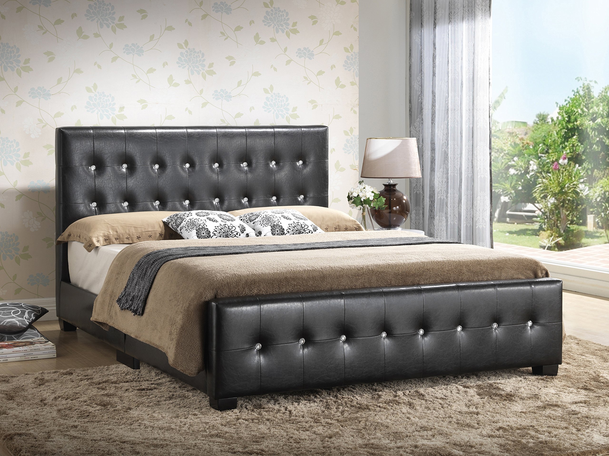 Glory Furniture G2583-KB-UP King Size Black Sleigh Bed with 3 Storage Drawers - Perfect for Master Bedroom & Guest Room Decor