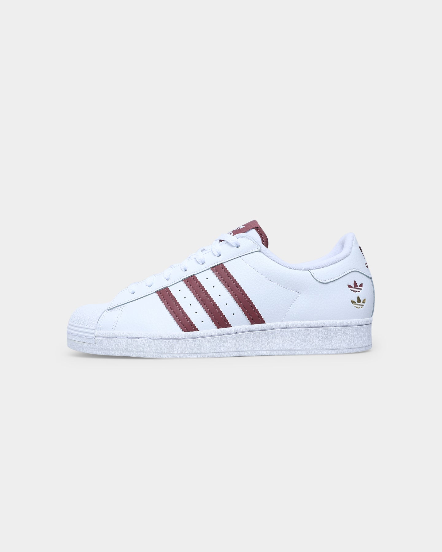 Adidas Superstar Sneakers - Cloud White, Quiet Crimson & Gold Foil Color Options | Classic Comfortable Casual Shoes for Men & Women | Perfect for Streetwear, Gym & Everyday Wear