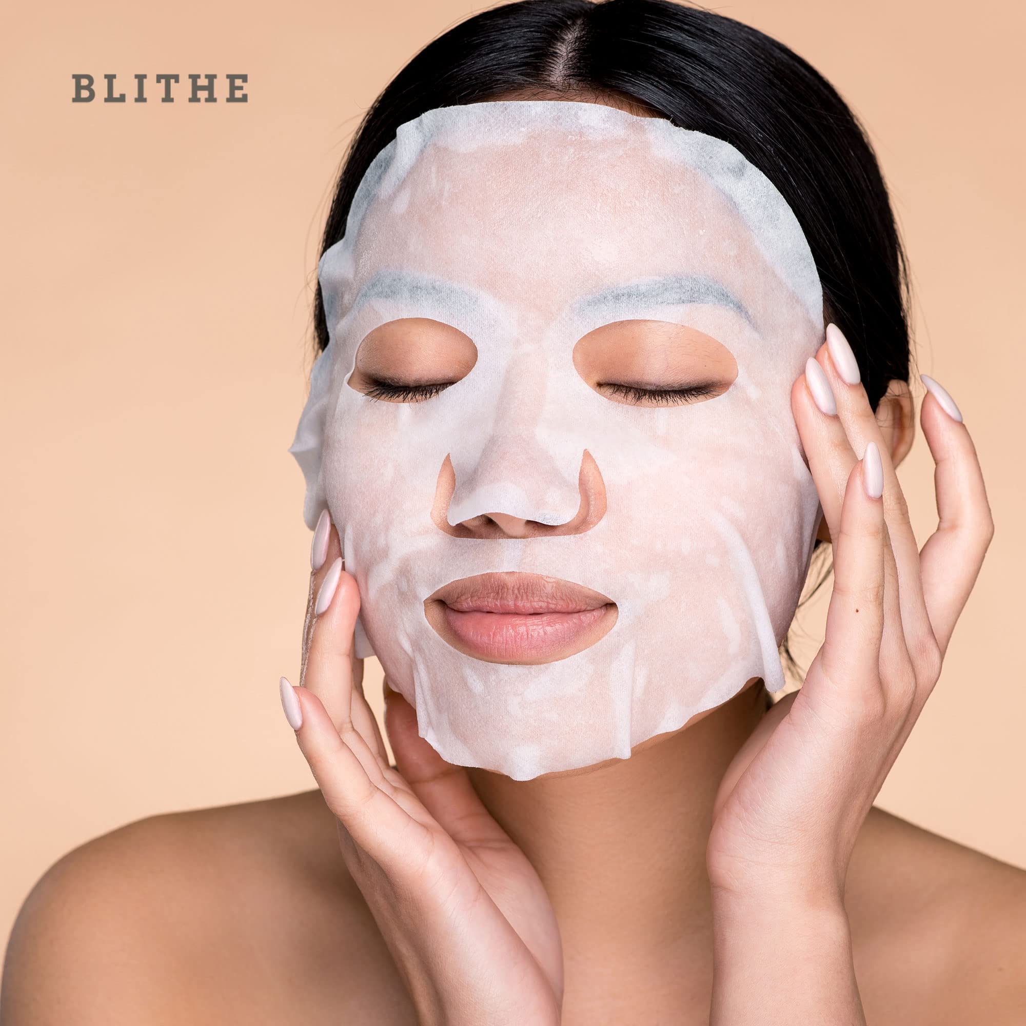 BLITHE Brightening Hydrogel Mask - Korean Sheet Mask with Wild Yam Mucin, Ceramide & Citric Acid for Hydrating & Skin Brightening | Pressed Serum Velvet Yam Mask for Face Care | Pack of 5 | Perfect for Daily Skincare Routine & Glowing Skin