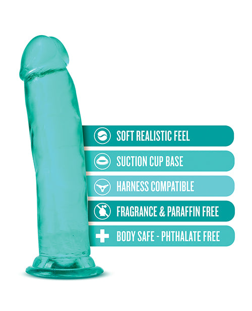B Yours Plus Thrill n' Drill Realistic 9 Inch Dildo - Teal Blue - Lifelike Adult Toy for Couples & Solo Play - Waterproof & Body-Safe Silicone for Bedroom Fun & BDSM Scenes