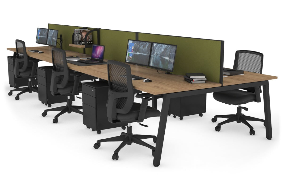 Quadro 6-Person Office Workstation Desk - 1800L x 800W with Cable Management Scallop | Modern Office Furniture for Team Collaboration & Workspace Organization