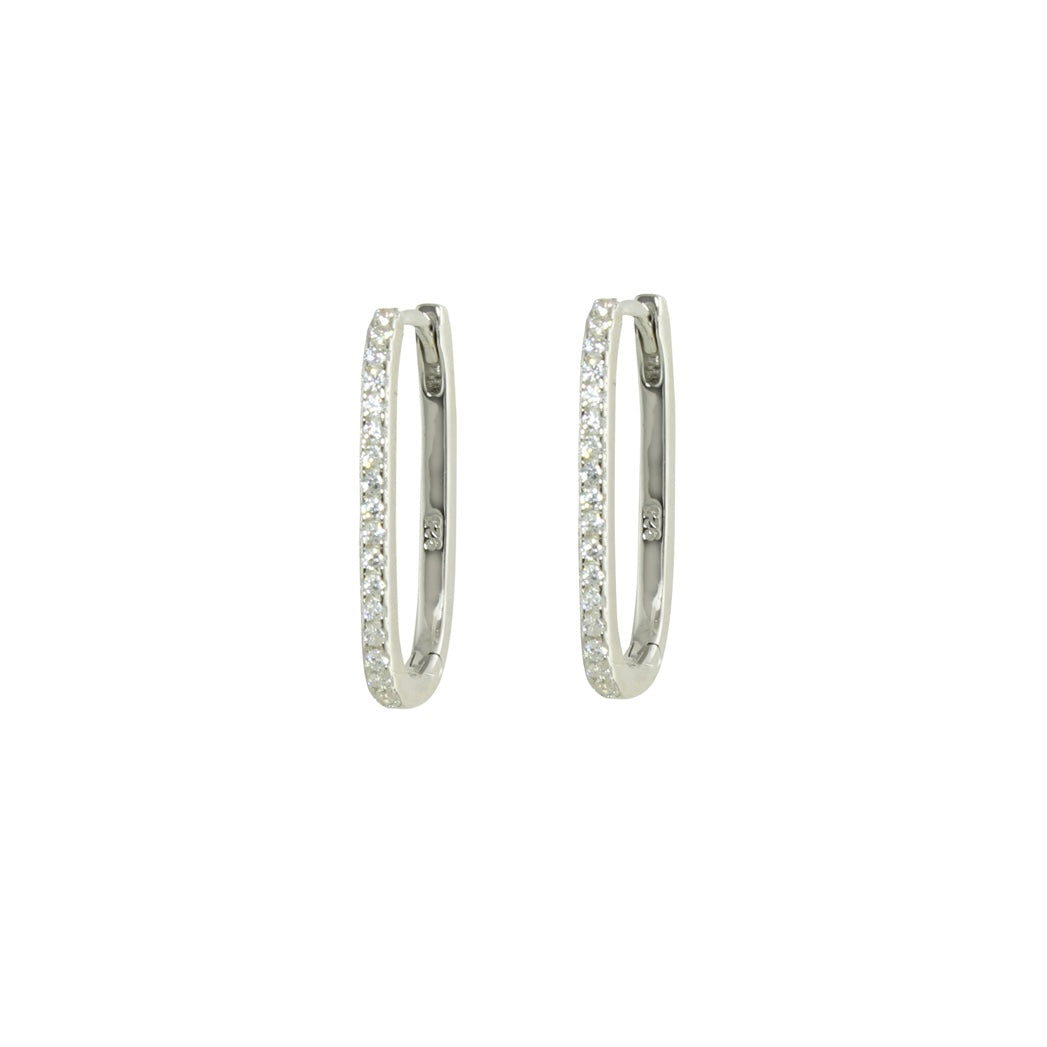 Elegant Thin CZ Rectangle Earrings for Women - Sparkling Cubic Zirconia Studs for Daily Wear & Special Occasions