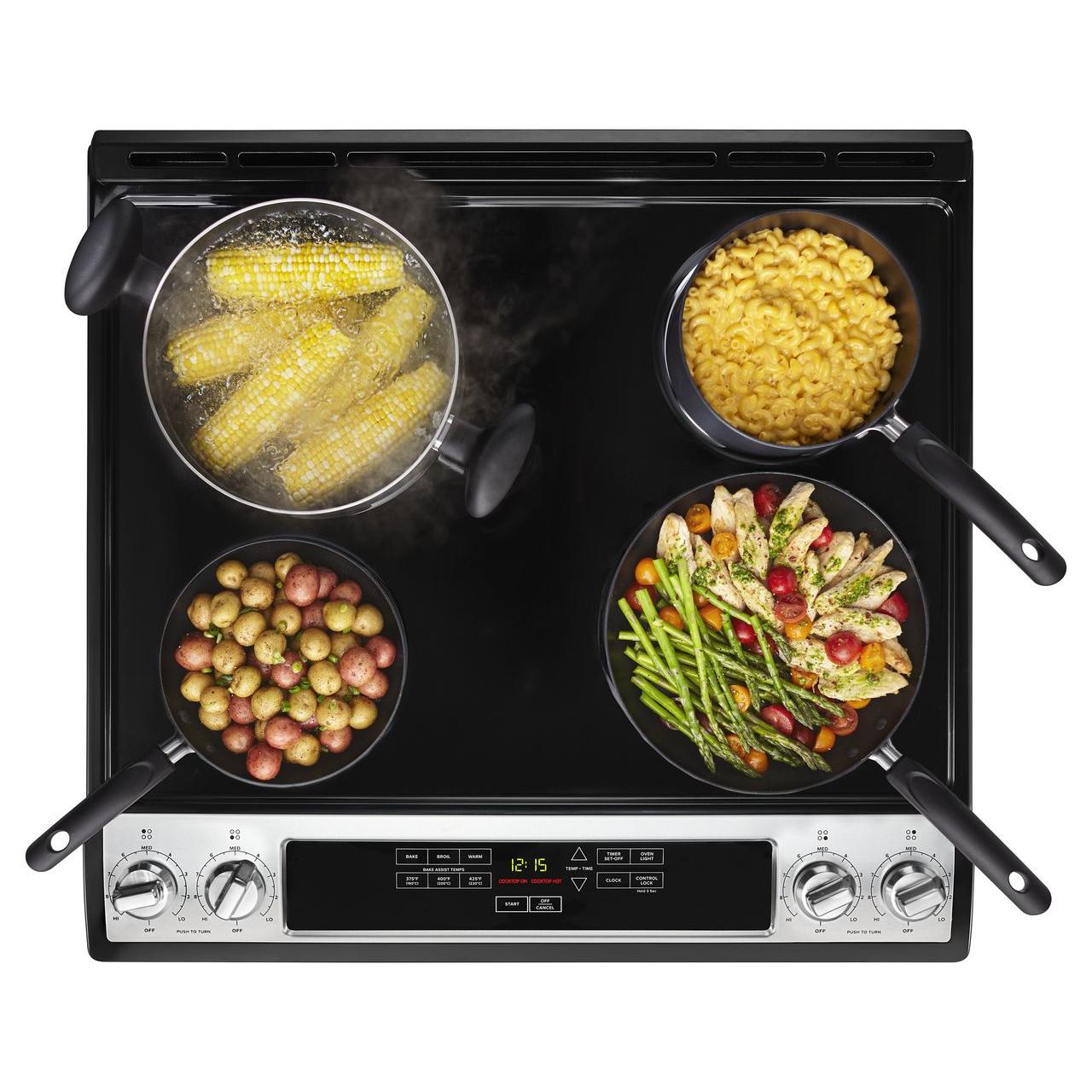 Amana 30-Inch Slide-In Electric Range YAES6603SFS - Stainless Steel, 5.3 cu. ft. Oven, Convection Bake - Perfect for Home Kitchens & Small Restaurants