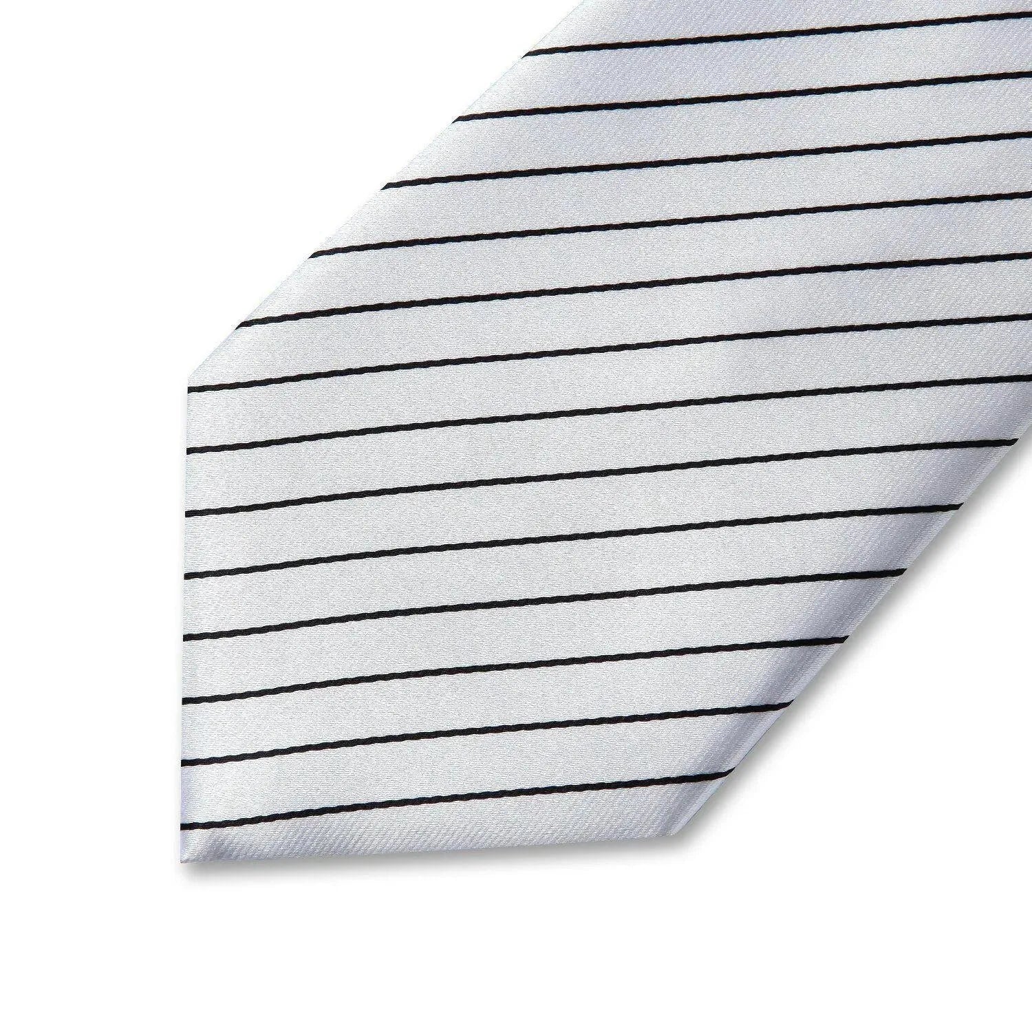 Premium Striped Necktie & Pocket Square Set for Men - Formal Business Attire & Wedding Accessories - Perfect for Office, Interviews & Special Occasions