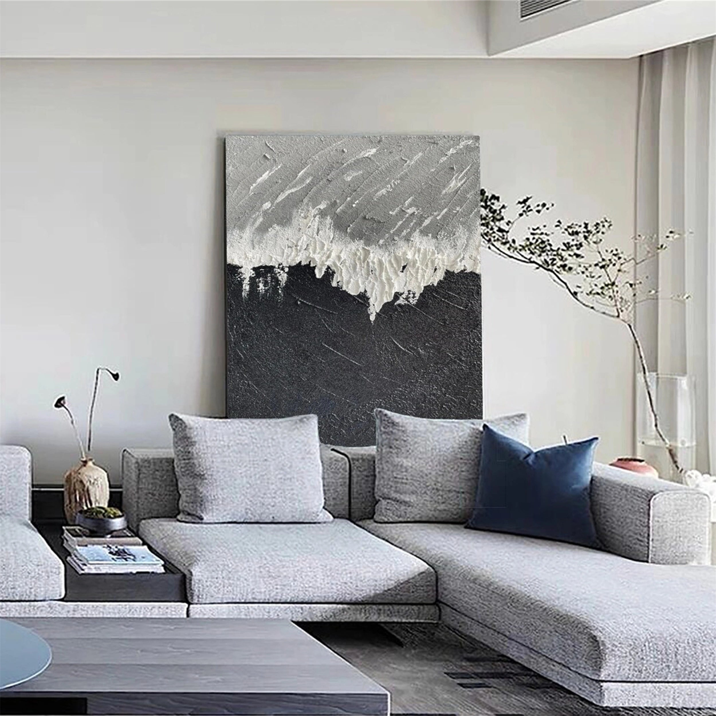 Ocean and Sky Painting #OS 113 - Handmade Canvas Wall Art for Home & Office Decor - Perfect for Living Room, Bedroom or Beach House