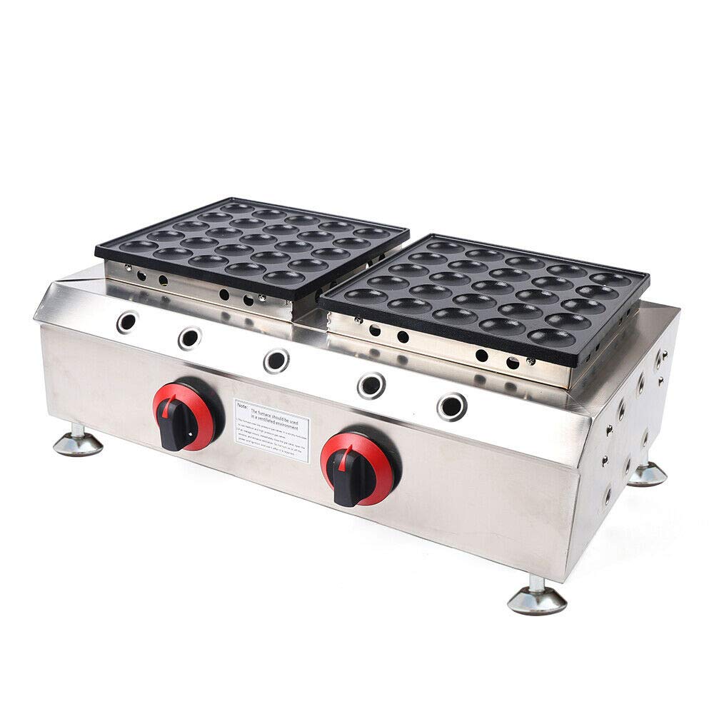 Fetcoi 50-Hole Mini Pancake Maker Machine - Commercial Nonstick LPG Dutch Mini Waffle Maker for Bakeries, Restaurants & Cafes - Perfect for Breakfast, Snacks & Street Food Business