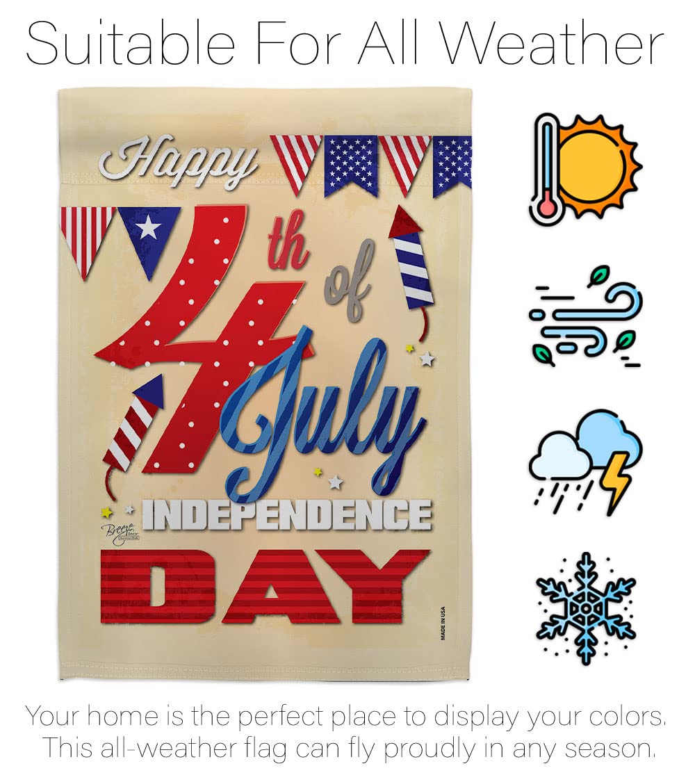 Happy 4th July Americana House Flag 28x40