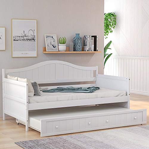 White Bed With Trundle