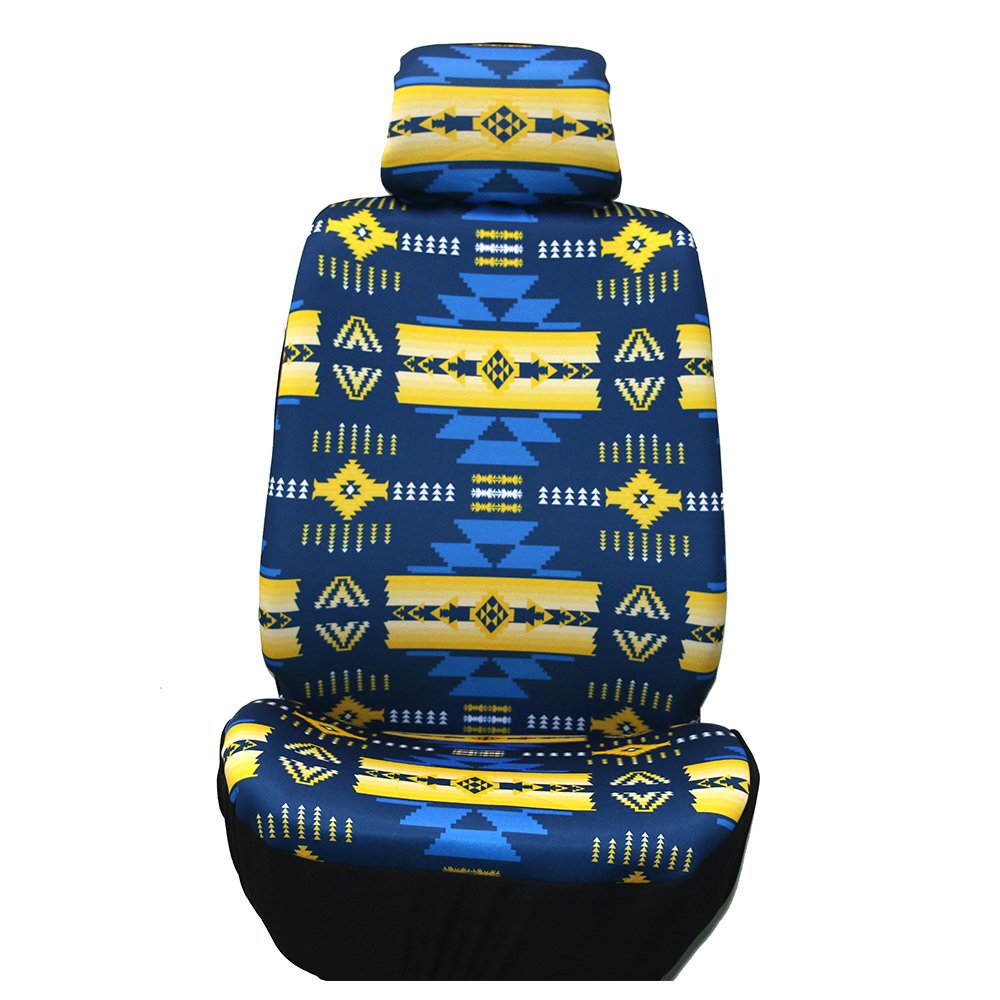 Premium Southwest Design Navajo Print Car Seat Covers Set - Golden State Style for Trucks, SUVs & Sedans - Perfect for Road Trips & Daily Commutes