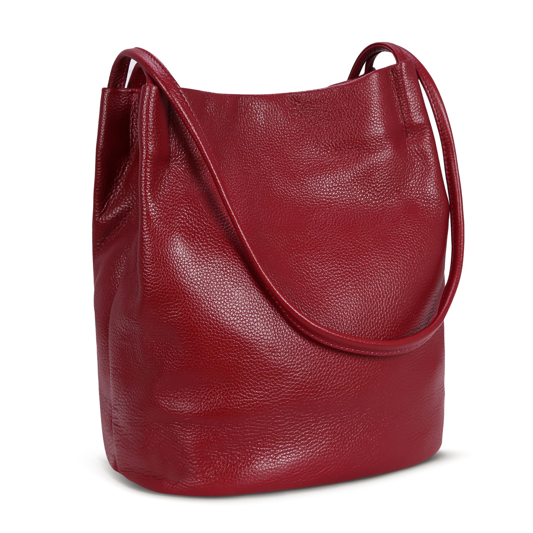 ISWEE Genuine Leather Tote Bucket Bag for Women - Stylish Hobo Shoulder Purse & Handbag | Perfect for Work, Travel & Everyday Use