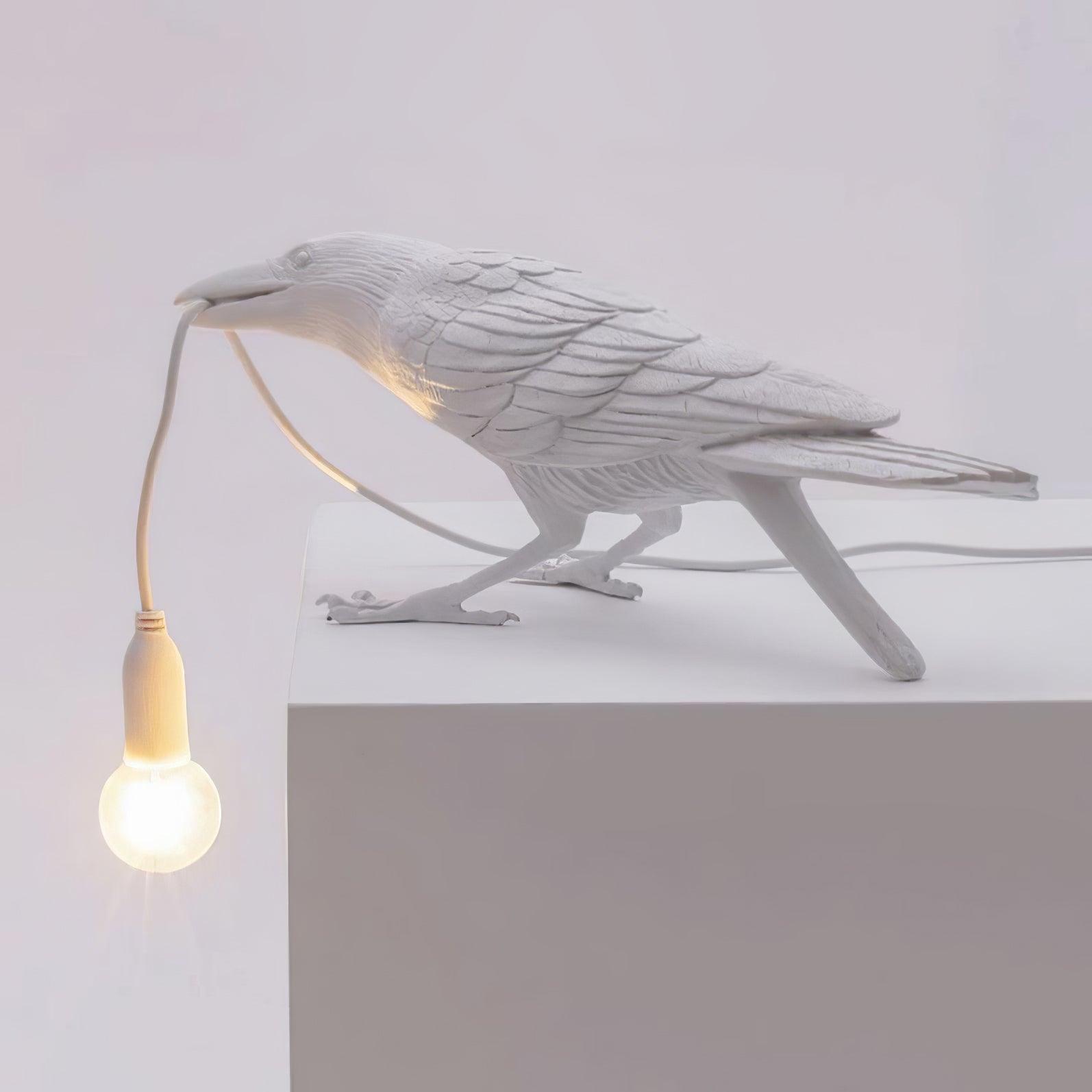 Raven Resin Table Lamp - Modern Gothic Home Decor for Bedroom, Living Room, Office - Handcrafted Night Light with Adjustable Brightness for Reading & Relaxation
