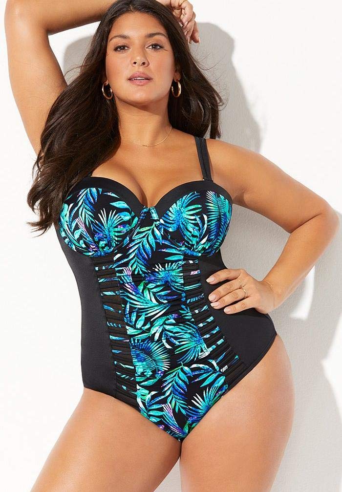 Plus Size Women's Ruched Underwire One Piece Swimsuit - Flattering Swimwear for Curvy Figures | Perfect for Beach Vacations, Pool Parties & Summer Getaways