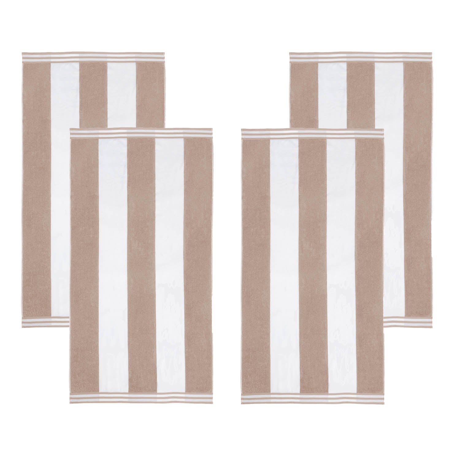 Premium Cabana Stripe Oversized Cotton Beach Towel Set of 2, 4, or 6 - Soft, Absorbent & Quick-Drying for Pool, Beach, Vacation & Spa Use