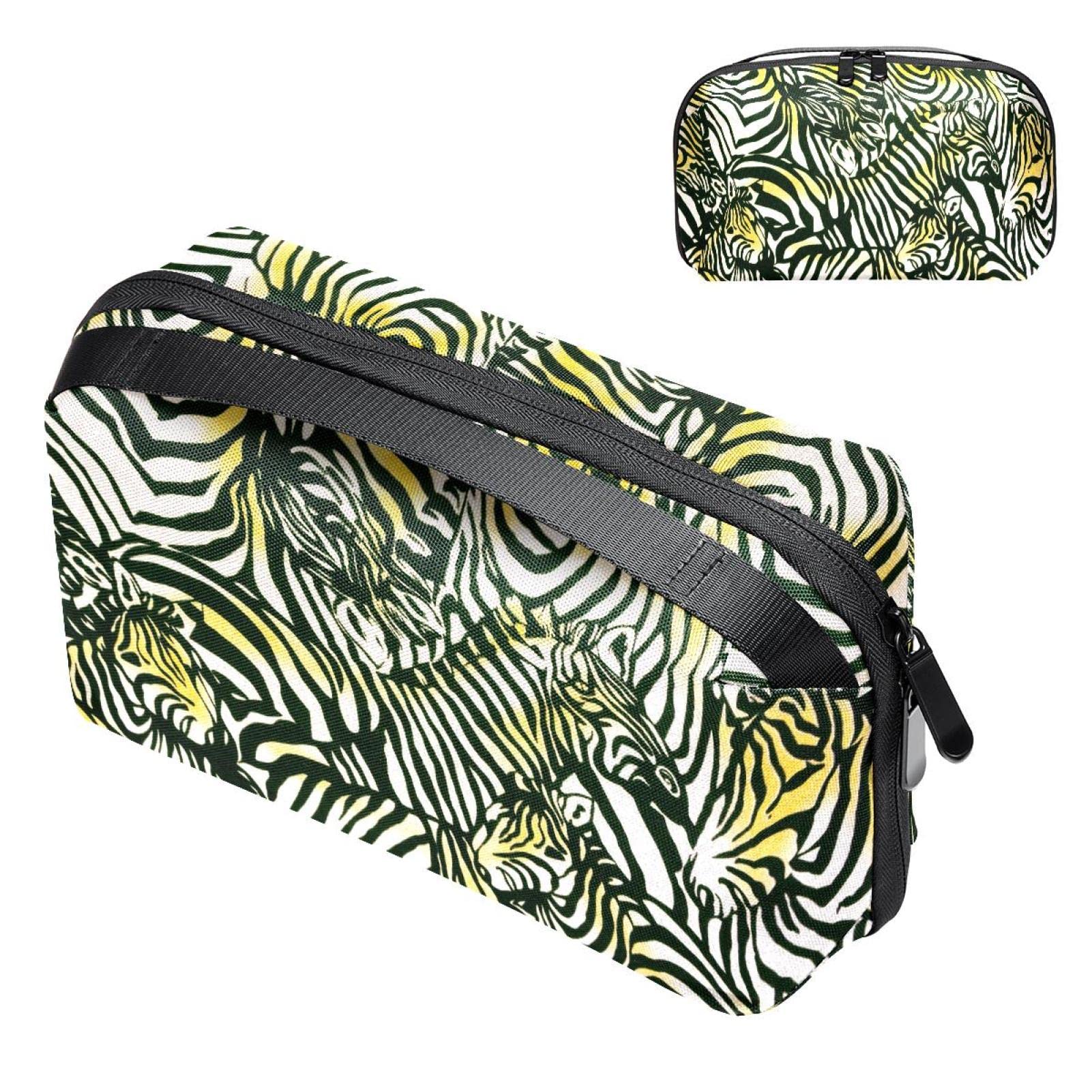 Portable Digital Makeup Bag - Waterproof Cosmetic Organizer with Animal Print for Travel & Daily Use | Perfect for Makeup Artists & Beauty Enthusiasts