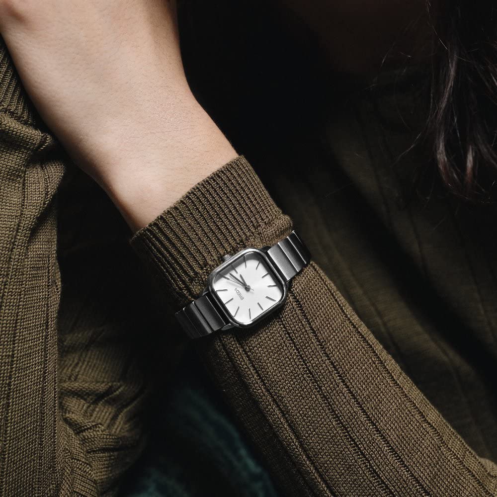 Breda Esther 1735 Square Wrist Watch for Women - 26mm Stainless Steel Bracelet, Minimalist Fashion Watch - Perfect for Office, Casual Wear & Everyday Use