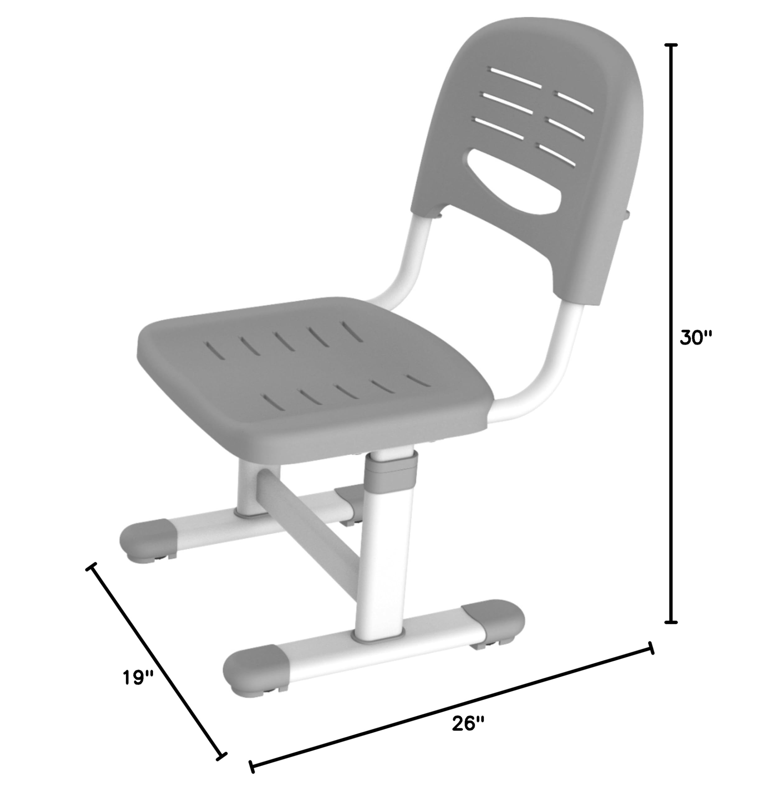 Ergonomic Adjustable Kids Desk & Chair Set with Drawing Paper Roll - Grey - Perfect for Study, Drawing & Homework in Children's Room