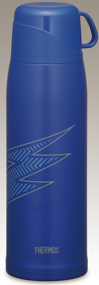 Premium Thermos Vacuum Insulated Stainless Steel Water Bottle 1.0L (34oz) - Lightning Blue, Double Wall Insulation Keeps Drinks Hot/Cold for 24 Hours | Perfect for Hiking, Gym, Office & Outdoor Activities