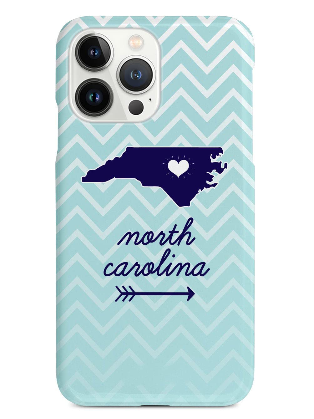 3D Textured iPhone 15 Pro Max Case with Rubber Bumper - Protective Phone Cover for Apple iPhone 15 Pro Max - North Carolina Chevron State Design - Perfect for Everyday Use, Travel & Outdoor Activities