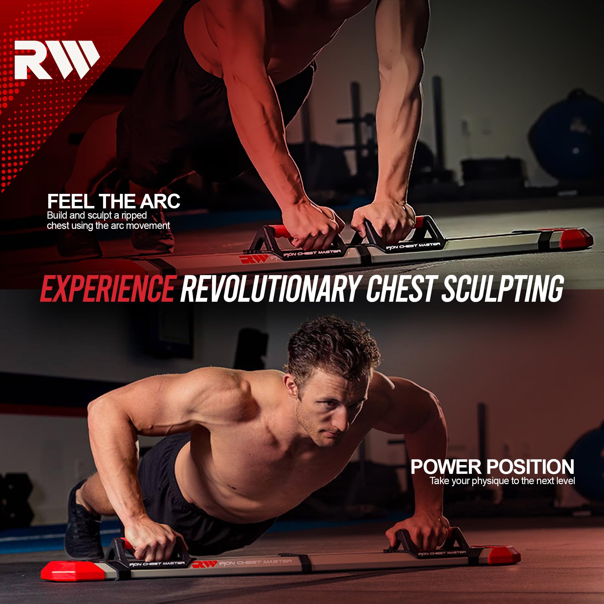 IRON CHEST MASTER Push Up Machine - Adjustable Home Gym Equipment with Resistance Bands for Chest & Upper Body Workouts | Perfect for Home Fitness, Strength Training & Muscle Building | Includes Free Workout Program