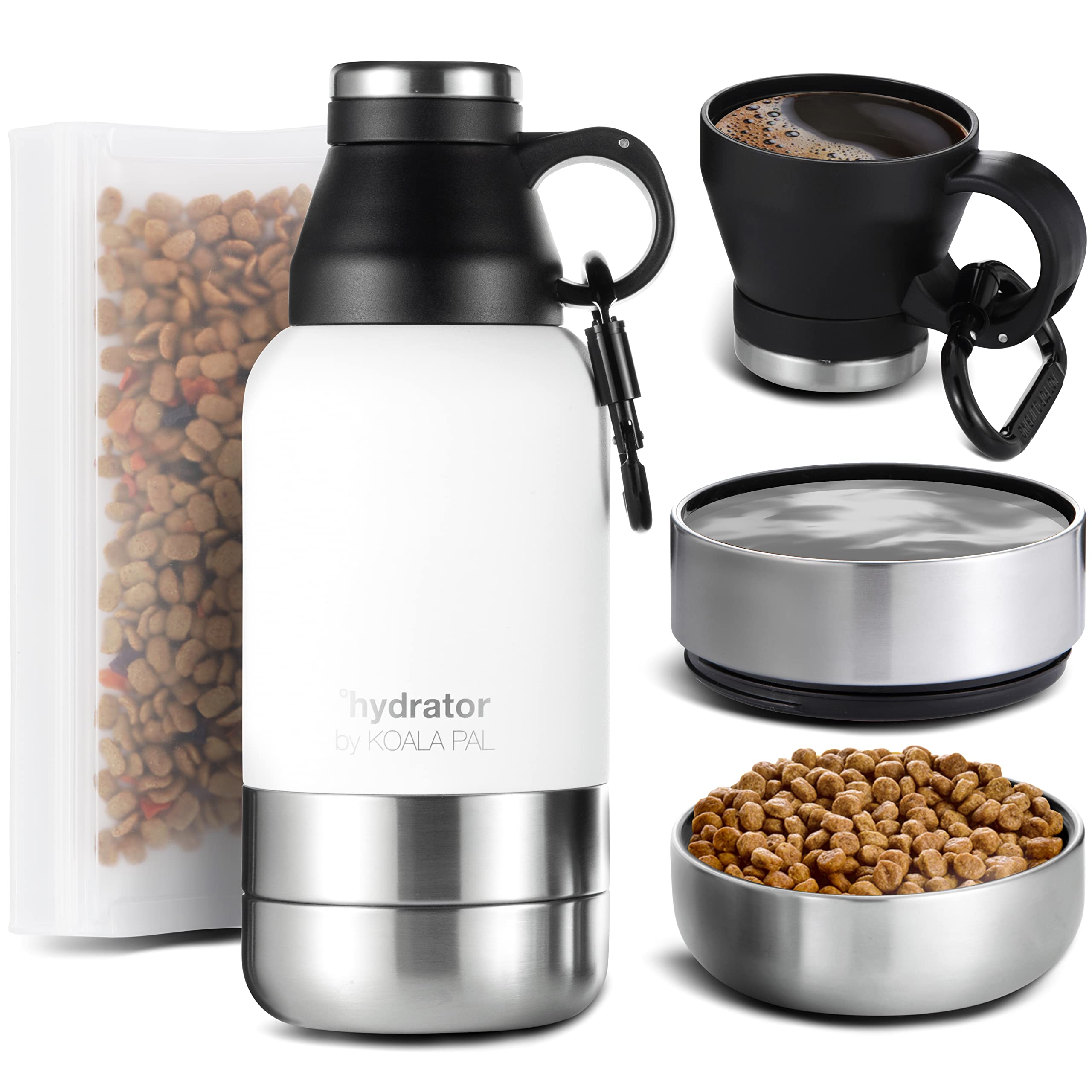 32oz Portable Dog Water Bottle with Detachable Bowl - Leak Proof Travel Water Dispenser for Dogs - Perfect for Hiking, Camping & Outdoor Adventures (Star White, 32oz)