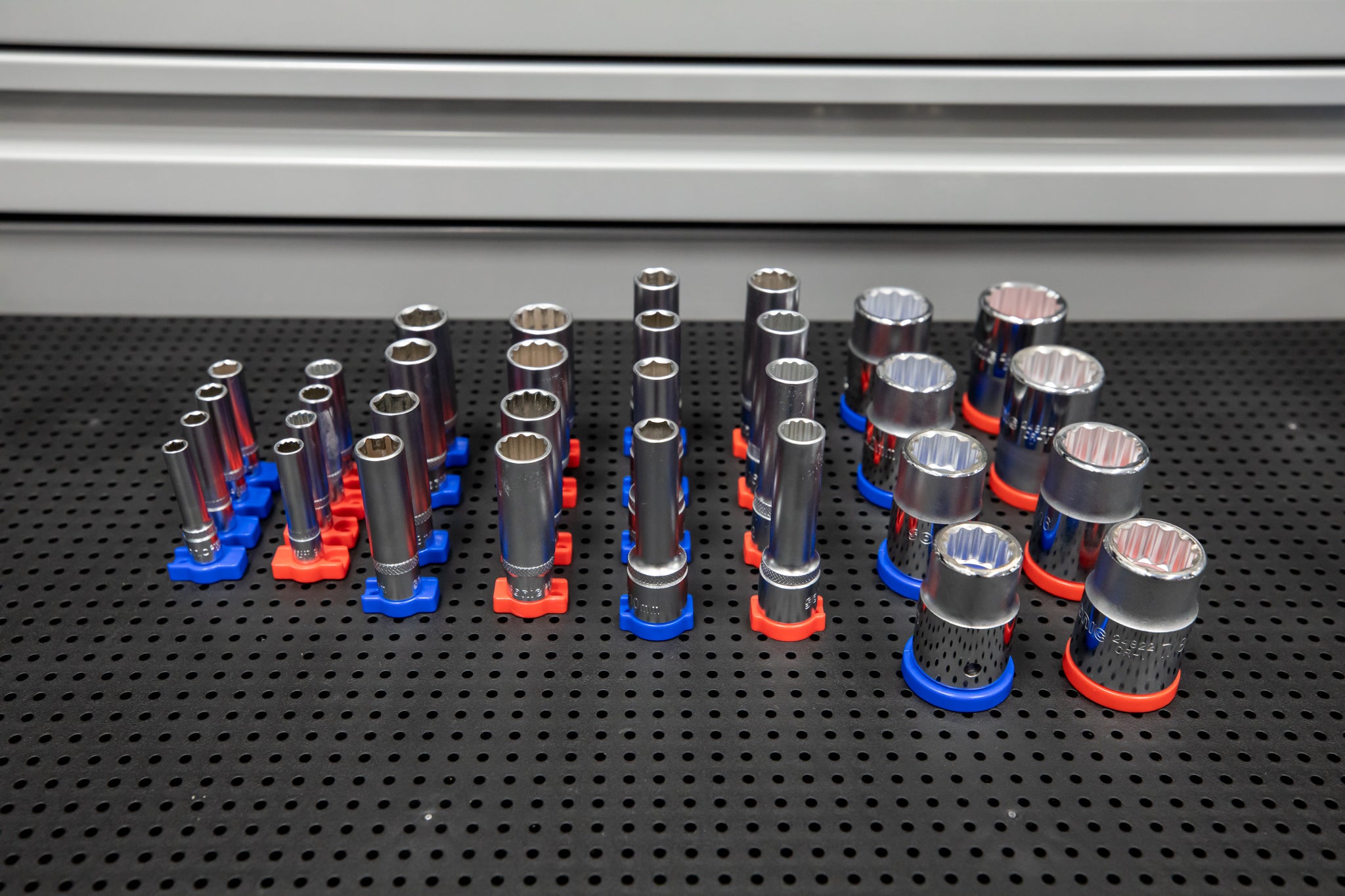 Tool Grid Socket Holder - Heavy Duty Organizer for Wrench Sockets - Perfect for Garage, Workshop & DIY Tool Storage