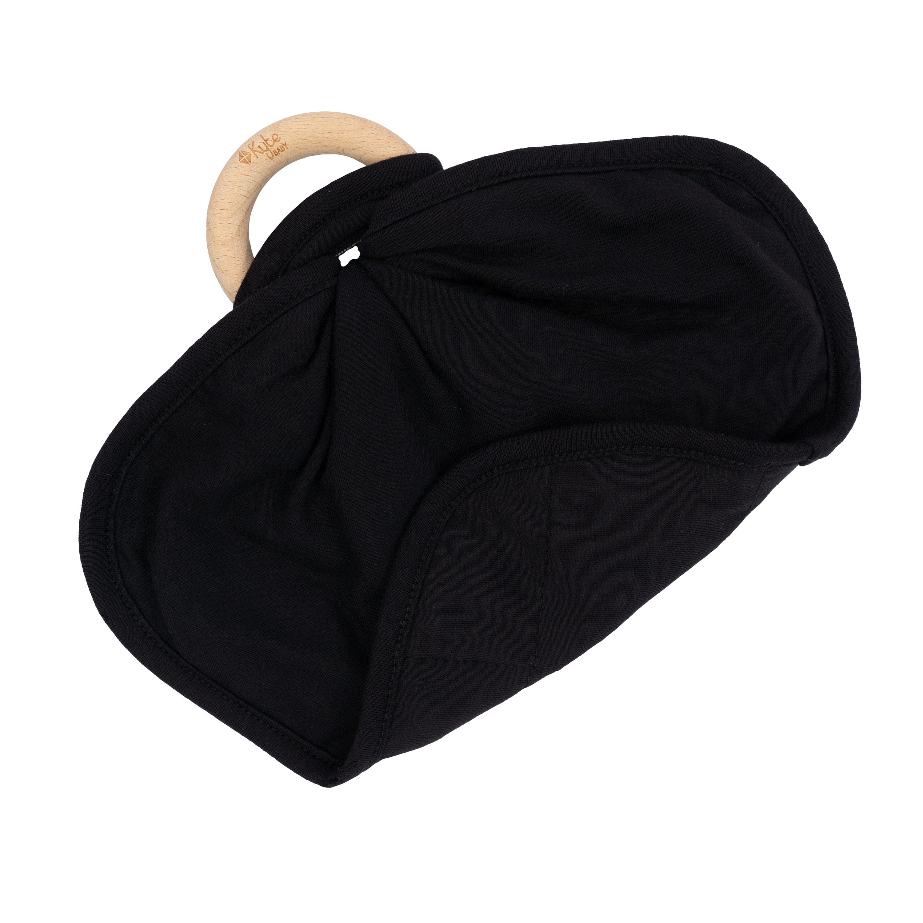 Soft Baby Lovey Blanket with Removable Wooden Teething Ring - Midnight Blue Comfort for Newborns & Toddlers - Perfect for Cuddling, Teething Relief and Nursery Bedtime Soothing