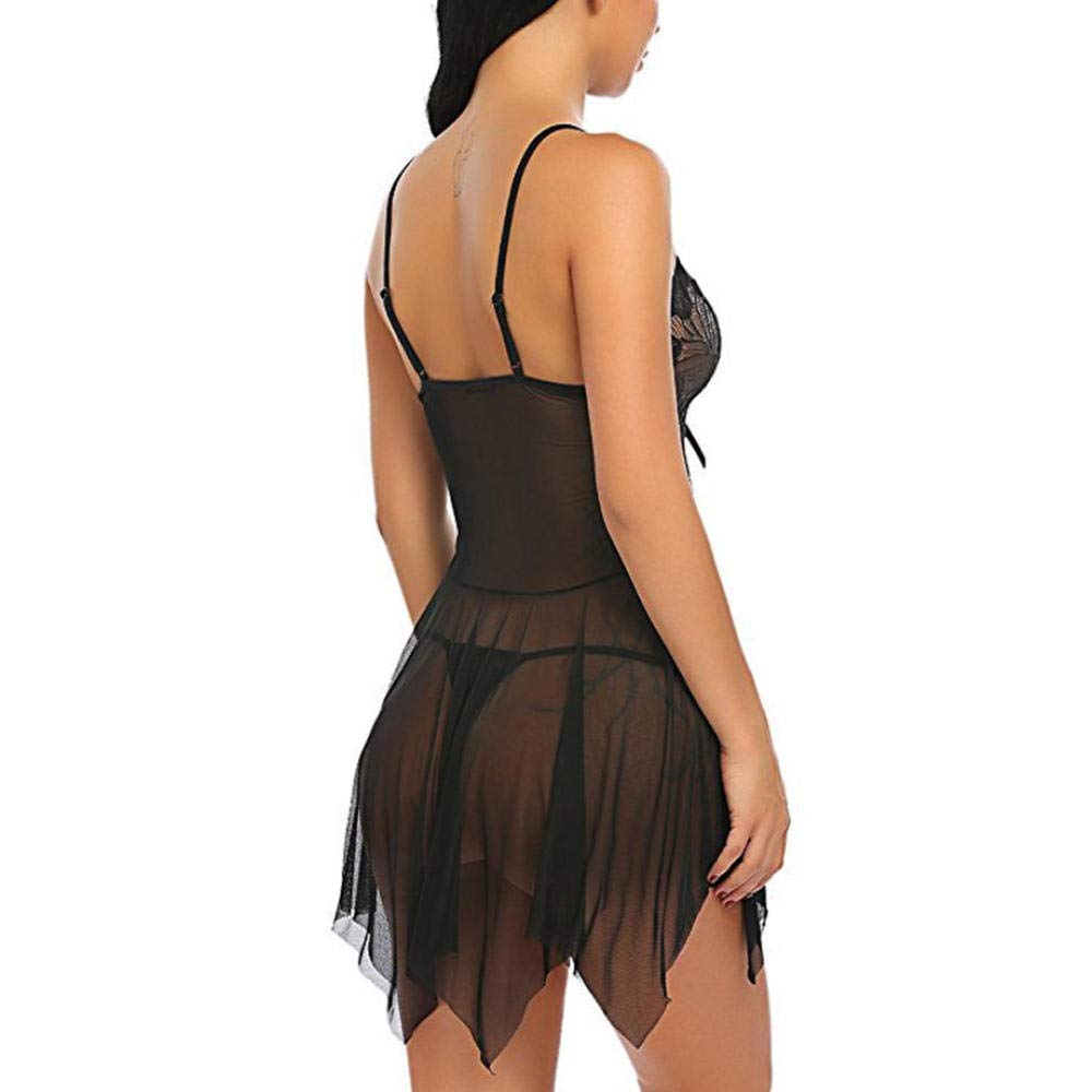 Women's Black Satin Nightgown - Sexy Sleeveless V-Neck Lingerie Sleepwear for Women (3XL) | Perfect for Valentine's Day, Anniversary Gifts & Romantic Nights