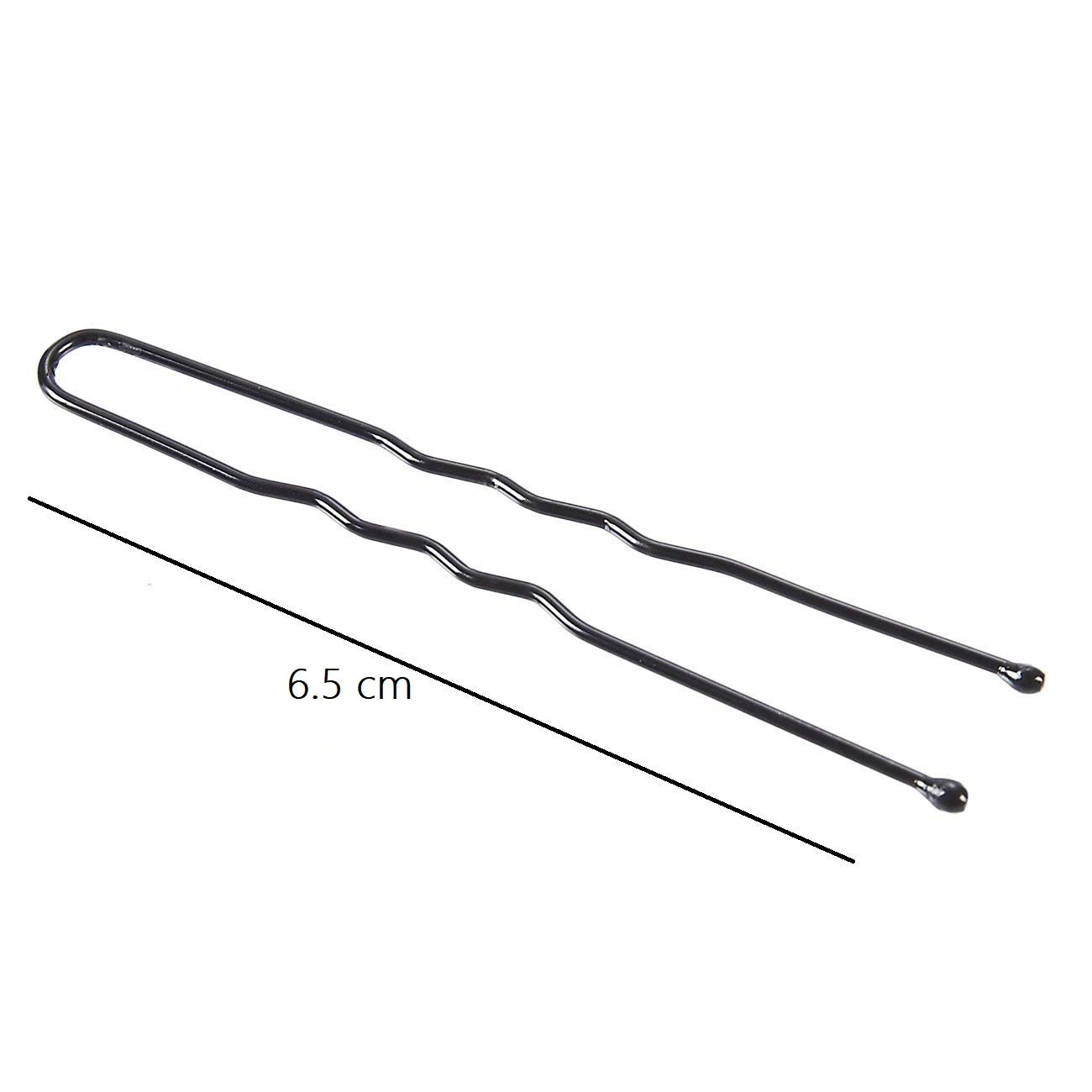 MANODHRUVA® 200 Pcs U-Shaped Bobby Pins for Women - Black Metal Hair Clips (6.5cm) - Secure Updo, Bun & Braid Hairstyles - Perfect for Weddings, Parties & Daily Use