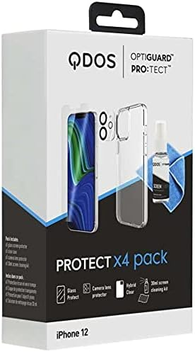 QDOS iPhone 12 Screen Protector Kit - 3-Pack HD Clear Tempered Glass with Easy Installation Tools | Perfect for Everyday Use, Gaming, and Work Protection