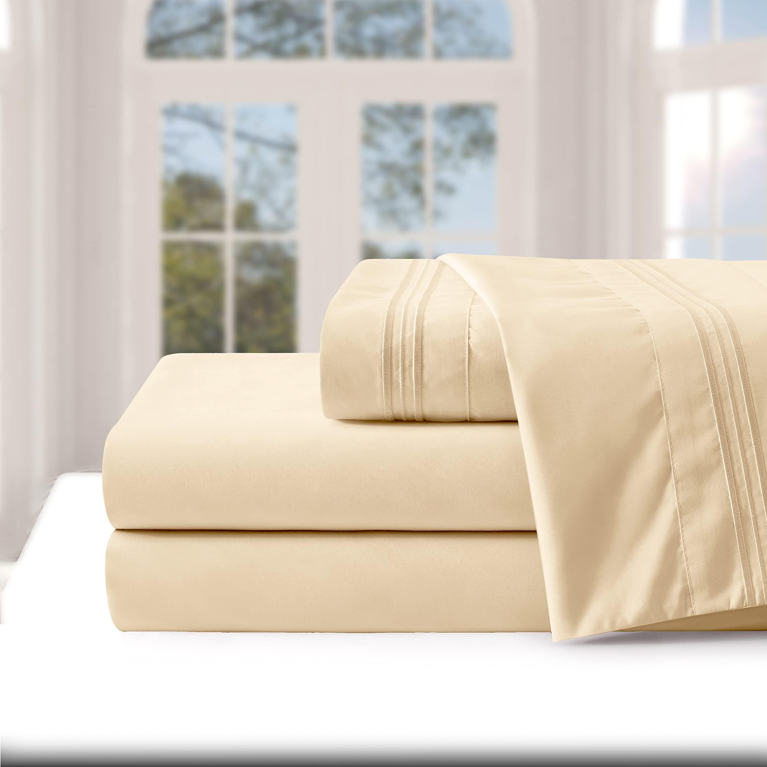 Luxury 1800 Thread Count Twin Sheets Set with Extra Deep Pockets (Up to 24