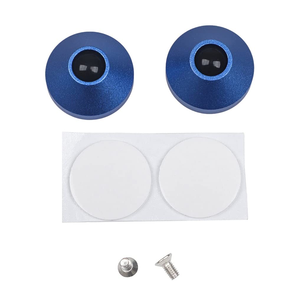 2-Pack Sand-Blasted Anodized CNC Feet Screws with Double-Sided Tape - Replacement for SP64 KBD75 Filco Melody 96 ID75 AMJ40 CNC Keyboard Cases (Blue) - Perfect for Mechanical Keyboard Customization & Desk Setup