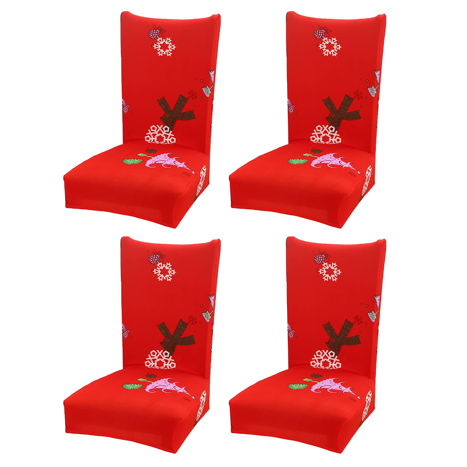 HANTURE 4PCS Stretch Christmas Chair Covers - Removable Dining Room Chair Slipcovers for Holiday Decor, Xmas Party & Festive Home Decoration - Perfect for Christmas Dinner, Family Gatherings & Seasonal Celebrations