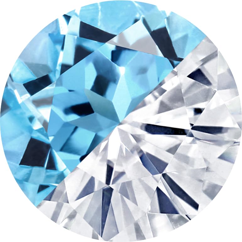 Swiss Blue Topaz - White Moissanite