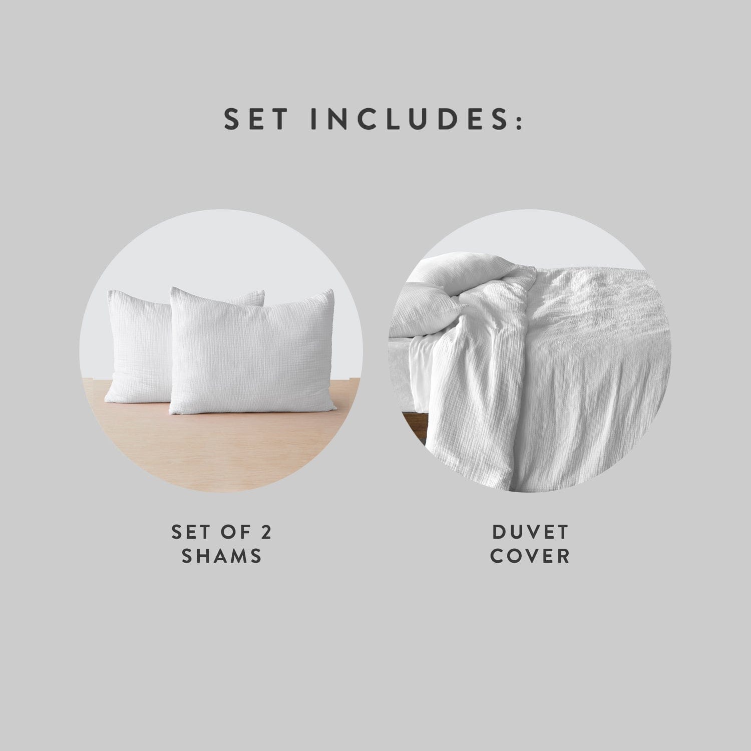Organic Cotton Gauze Duvet Cover Set - Breathable & Soft Bedding for All Seasons | Perfect for Cozy Bedrooms, Guest Rooms & Vacation Homes