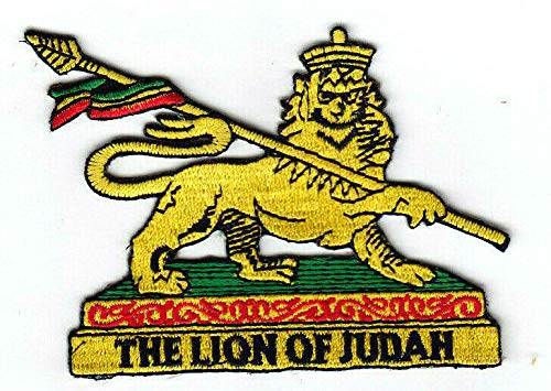 Lion of Judah Iron On Patch - Jamaican Rasta Reggae Biker Style - Perfect for Jackets, Vests, Bags & DIY Crafts
