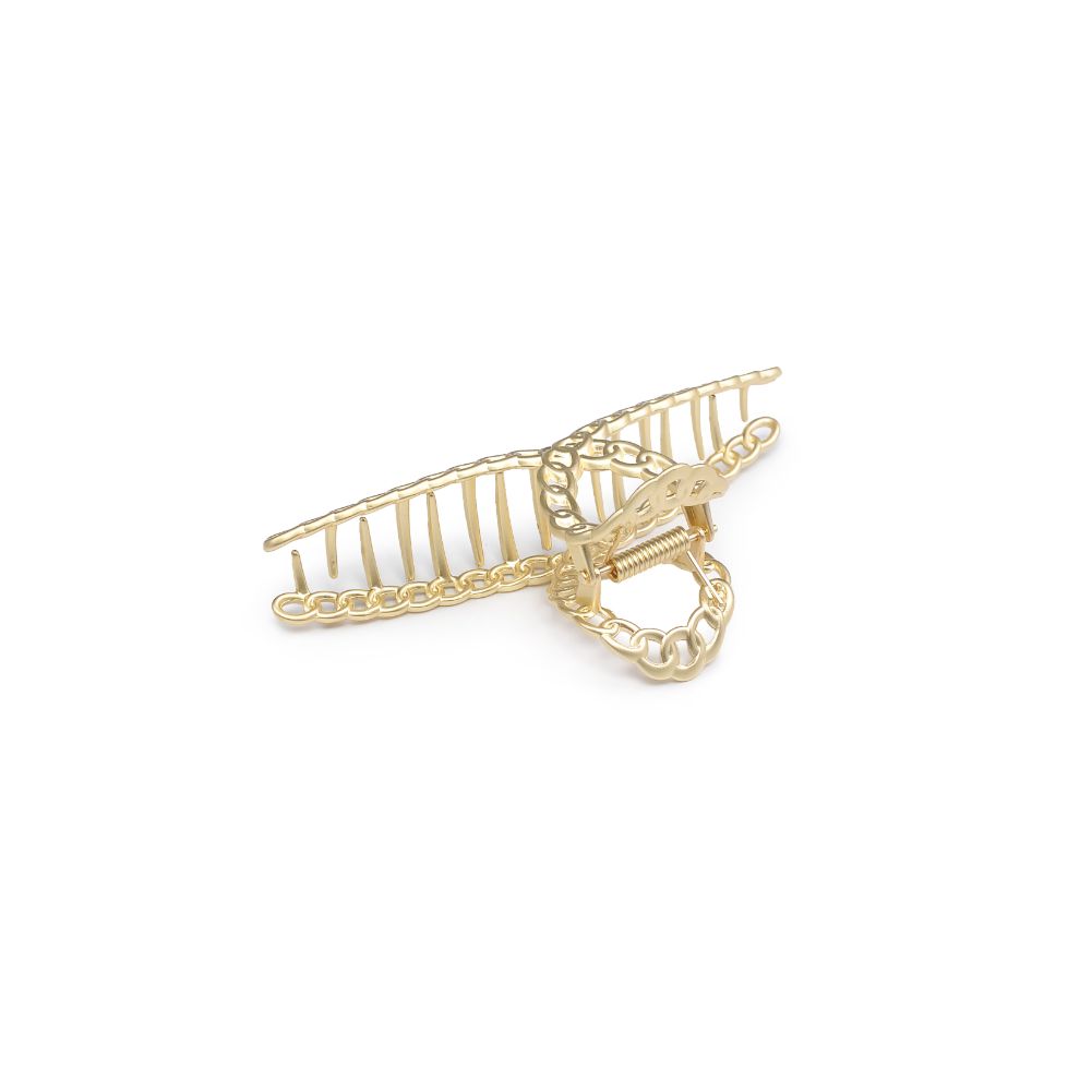 Elegant Chain Detail Hair Claw Clip - Non-Slip Hair Accessories for Women, Perfect for Ponytails, Buns & Updos - Great for Parties, Weddings & Everyday Use