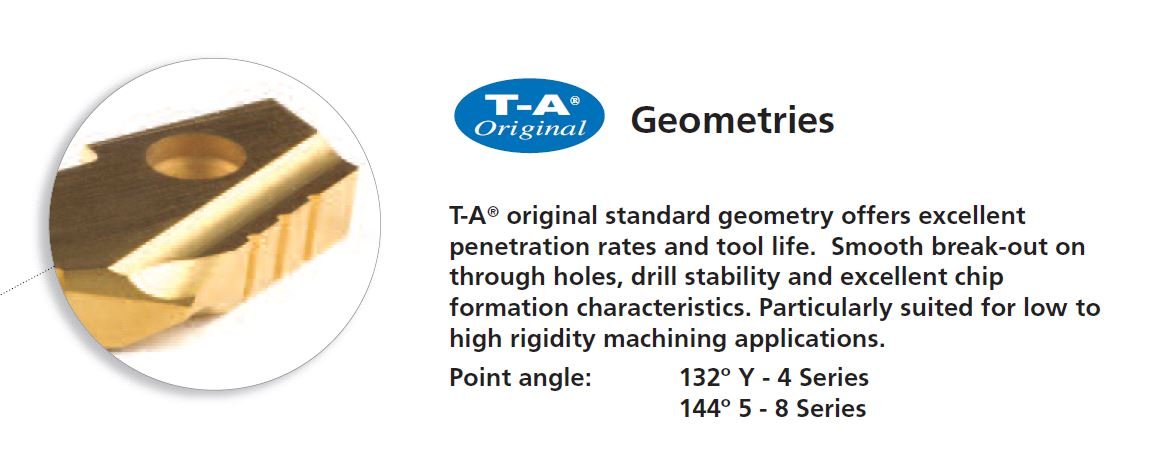 Allied Machine & Engineering 151T-0026 TiN Coated Super Cobalt T-A Drill Insert - Series 1, 13/16