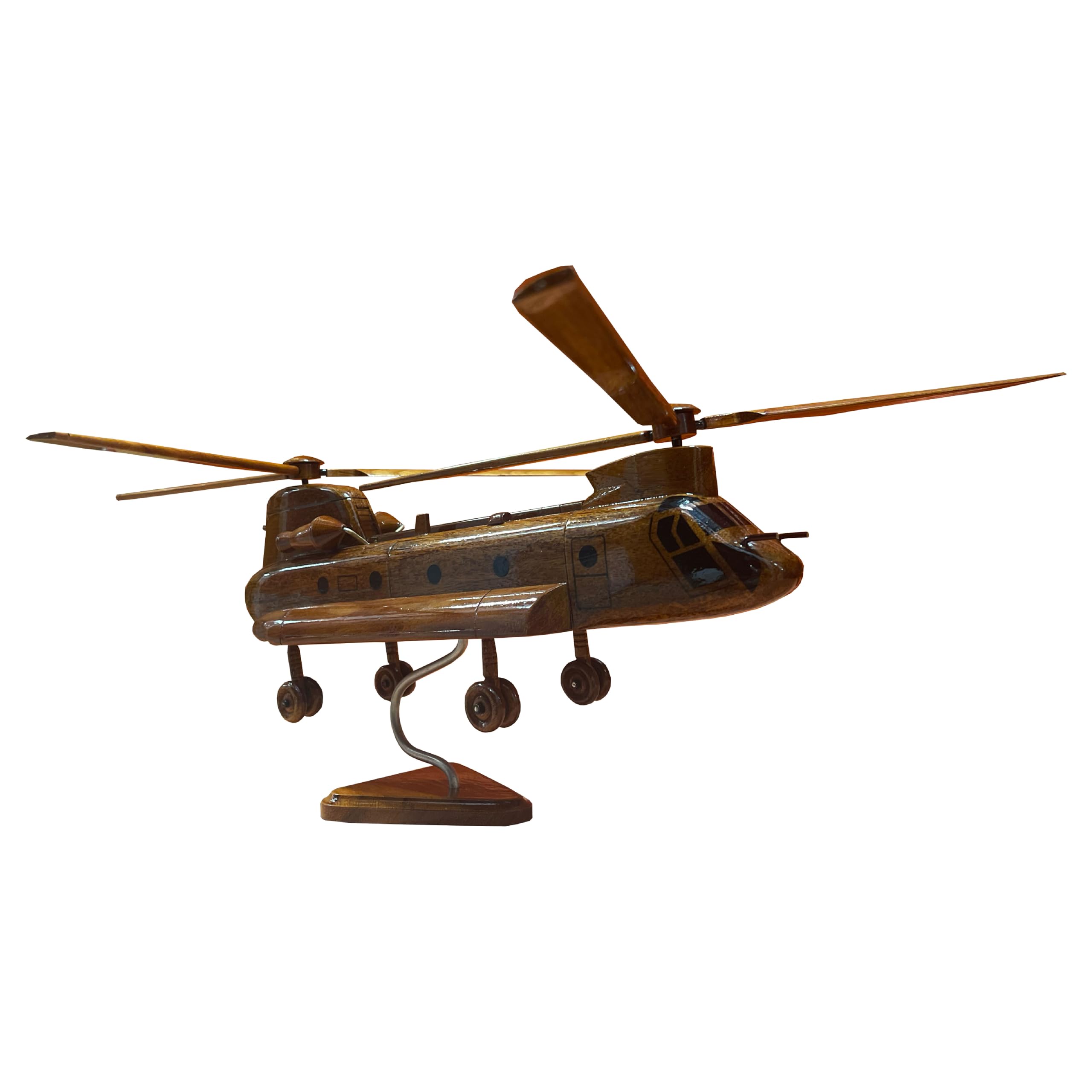 CH-47 Chinook Helicopter Mahogany Wood Desktop Model - Collectible Military Aircraft Replica for Office Decor, Aviation Enthusiasts & Gift Ideas