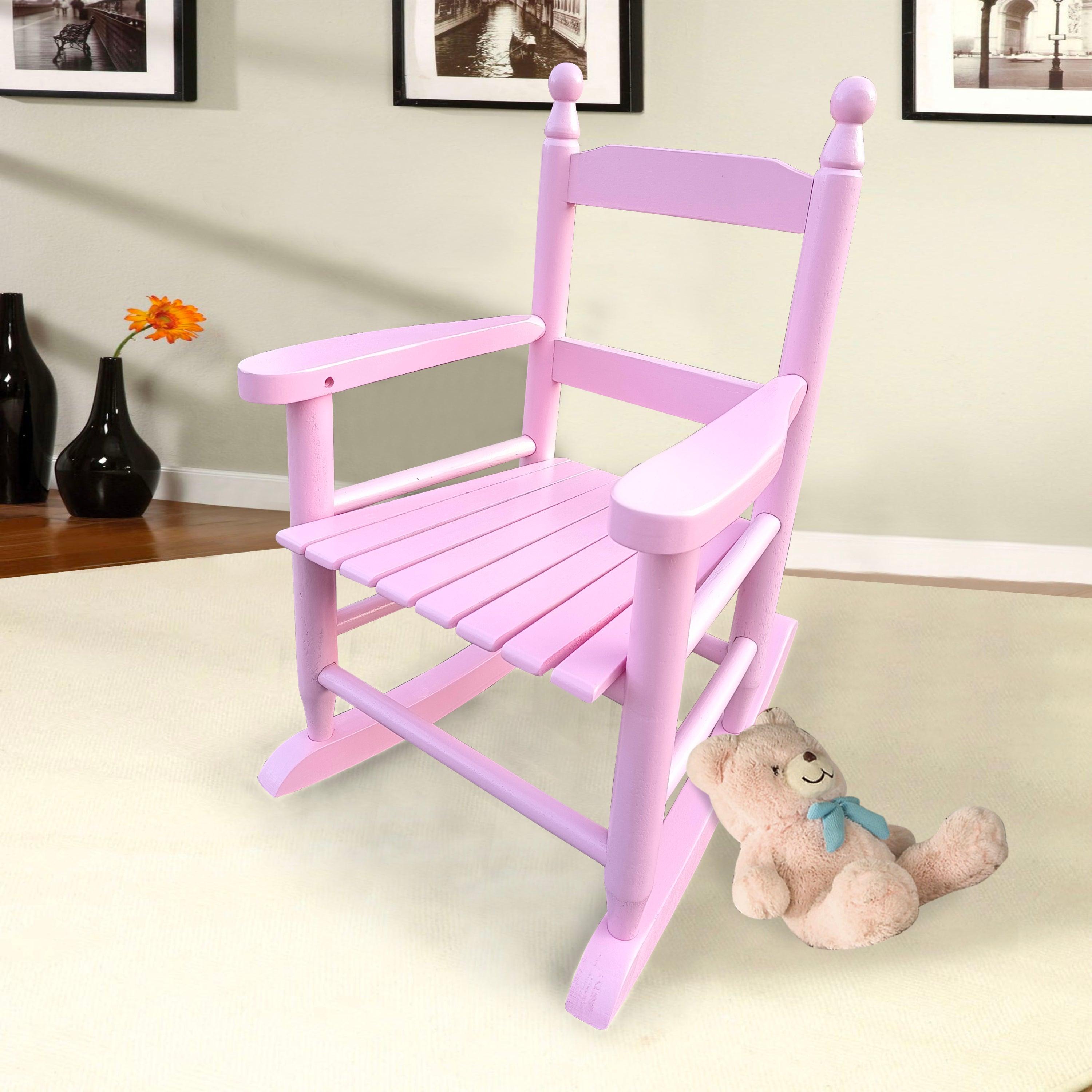 **Pink Kids Rocking Chair - Indoor & Outdoor Durable Children's Rocking Seat for Playroom, Nursery, or Patio**