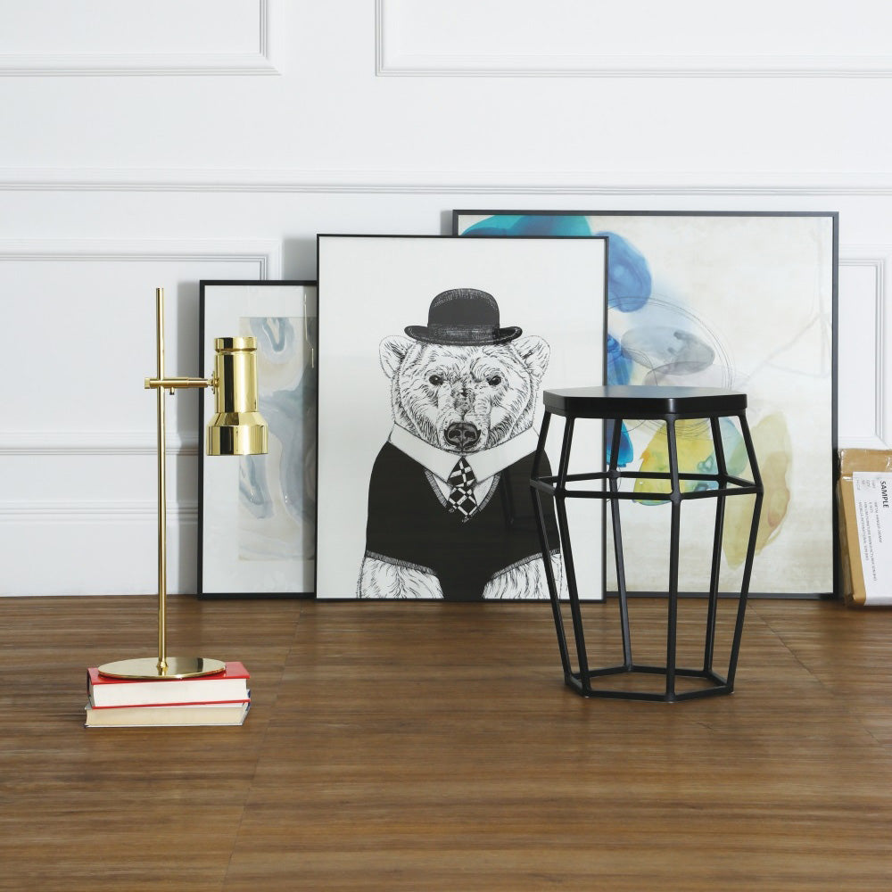 Black Ford Side Table & Stool - Multi-Functional Furniture for Living Room, Bedroom, or Outdoor Use