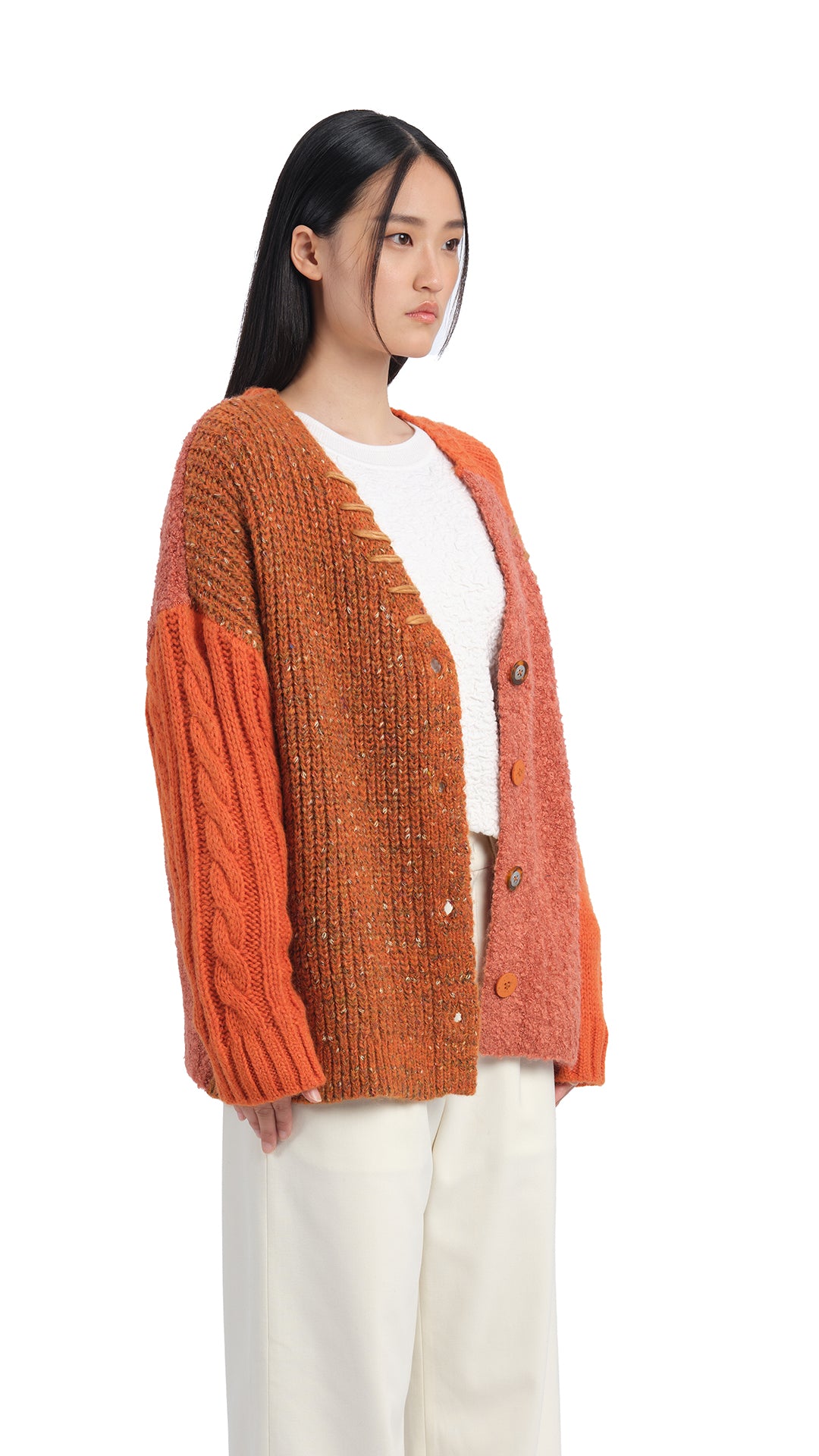 Stylish Patchwork Cardigan for Women - Cozy Knit Sweater with Unique Design - Perfect for Fall, Winter & Layering Outfits
