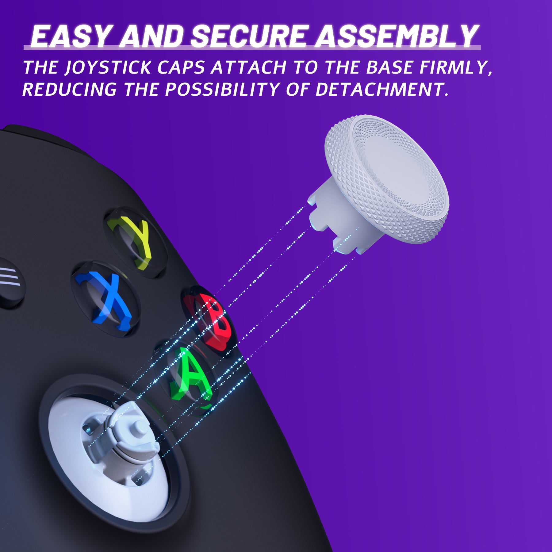 eXtremeRate ThumbsGear V3 Interchangeable Thumbsticks for Xbox Core Controller - 4 Height Adjustable Convex & Concave Joysticks Compatible with Xbox One S/X/Elite & Nintendo Switch Pro Controller (Original White) - Perfect for Competitive Gaming & Enhanced Control