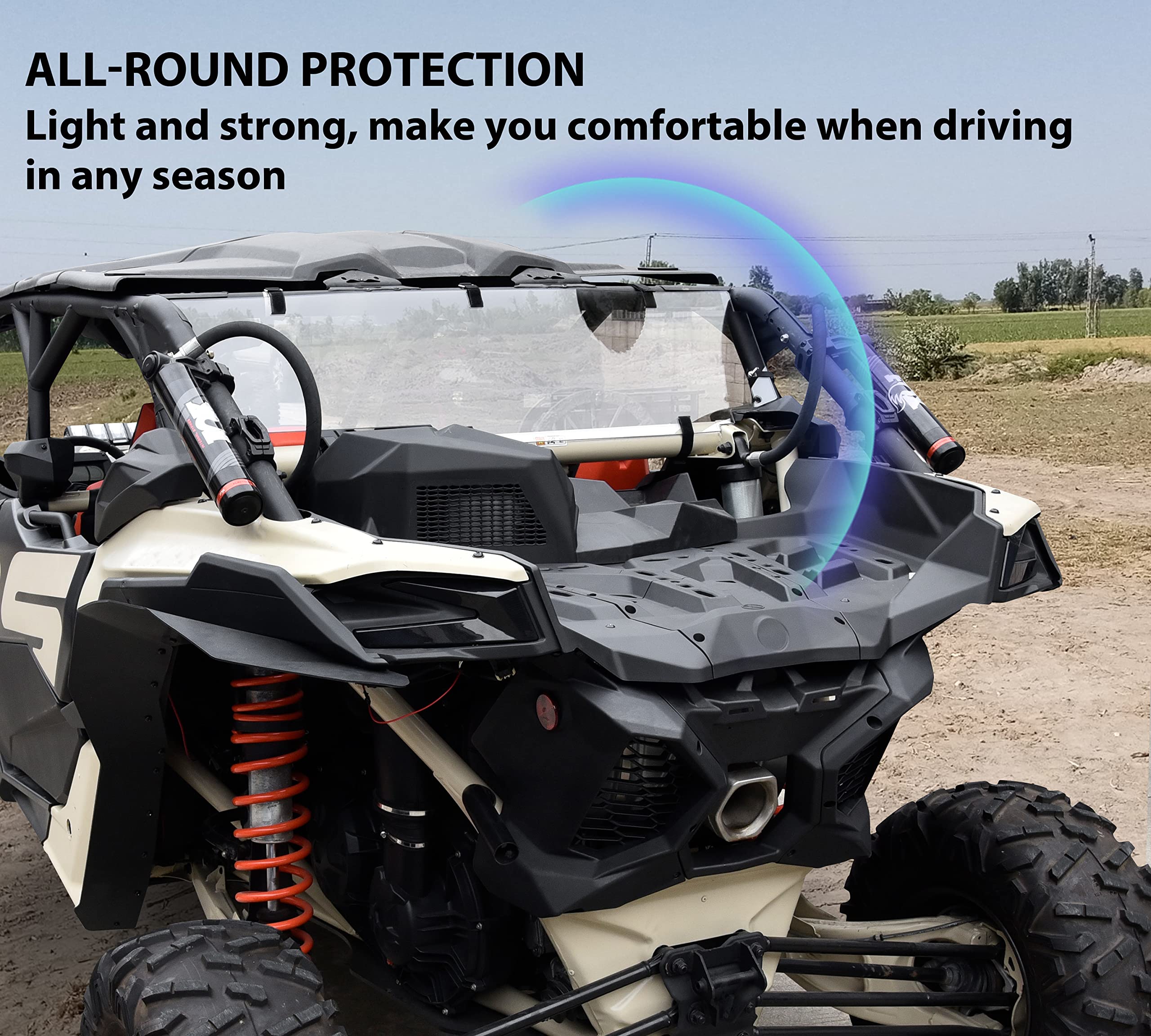 Heavy Duty Rear Windshield Panel for Can-Am Maverick X3 (2017-2025) | SAUTVS Back Window Shield Kit | Durable UTV Accessories for Off-Road Protection & Dust Control