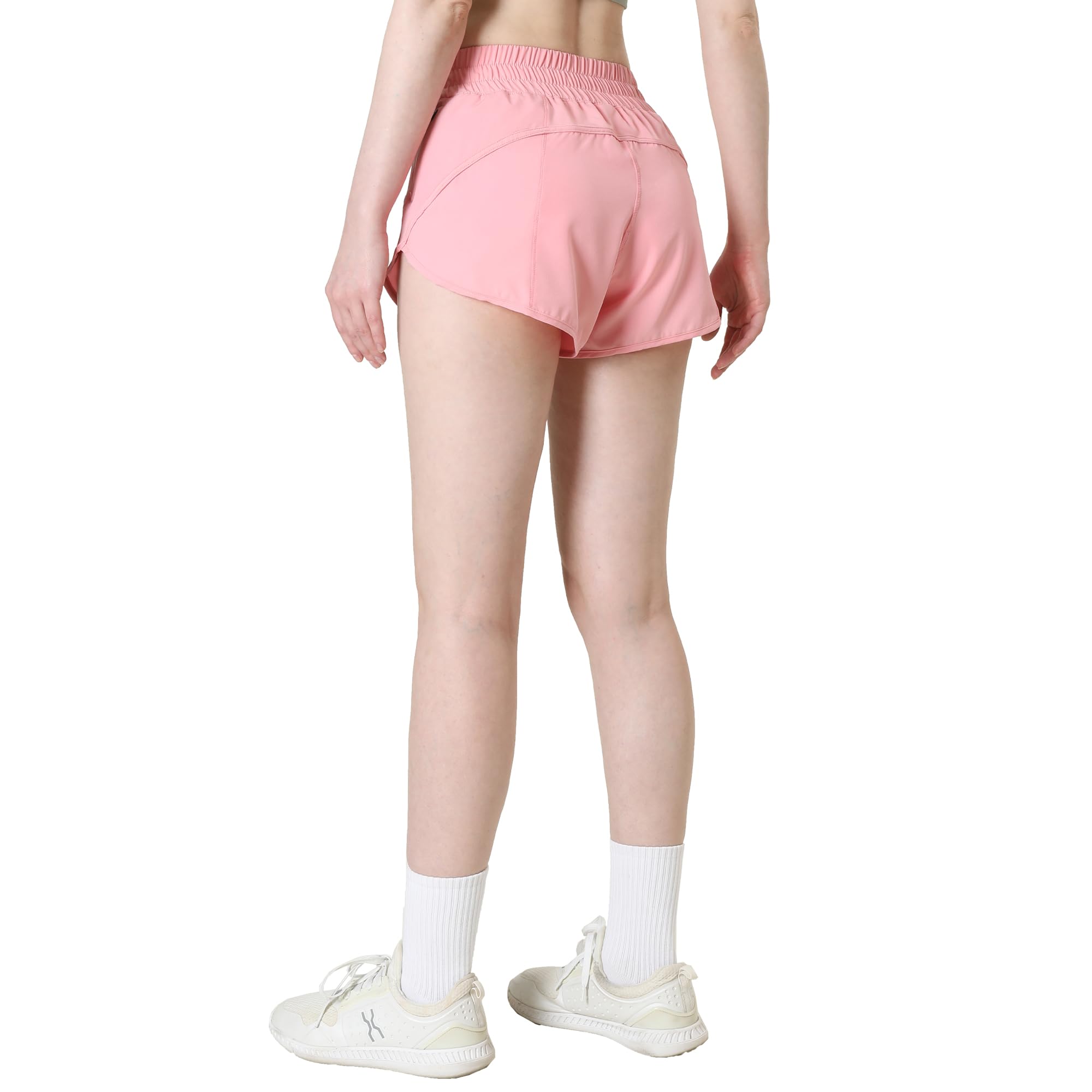 **Aurefin Women's Quick Dry Athletic Shorts - Elastic Waist & Zip Pockets for Running, Workout & Sports | Lightweight & Breathable Activewear for Gym, Yoga & Outdoor Activities**