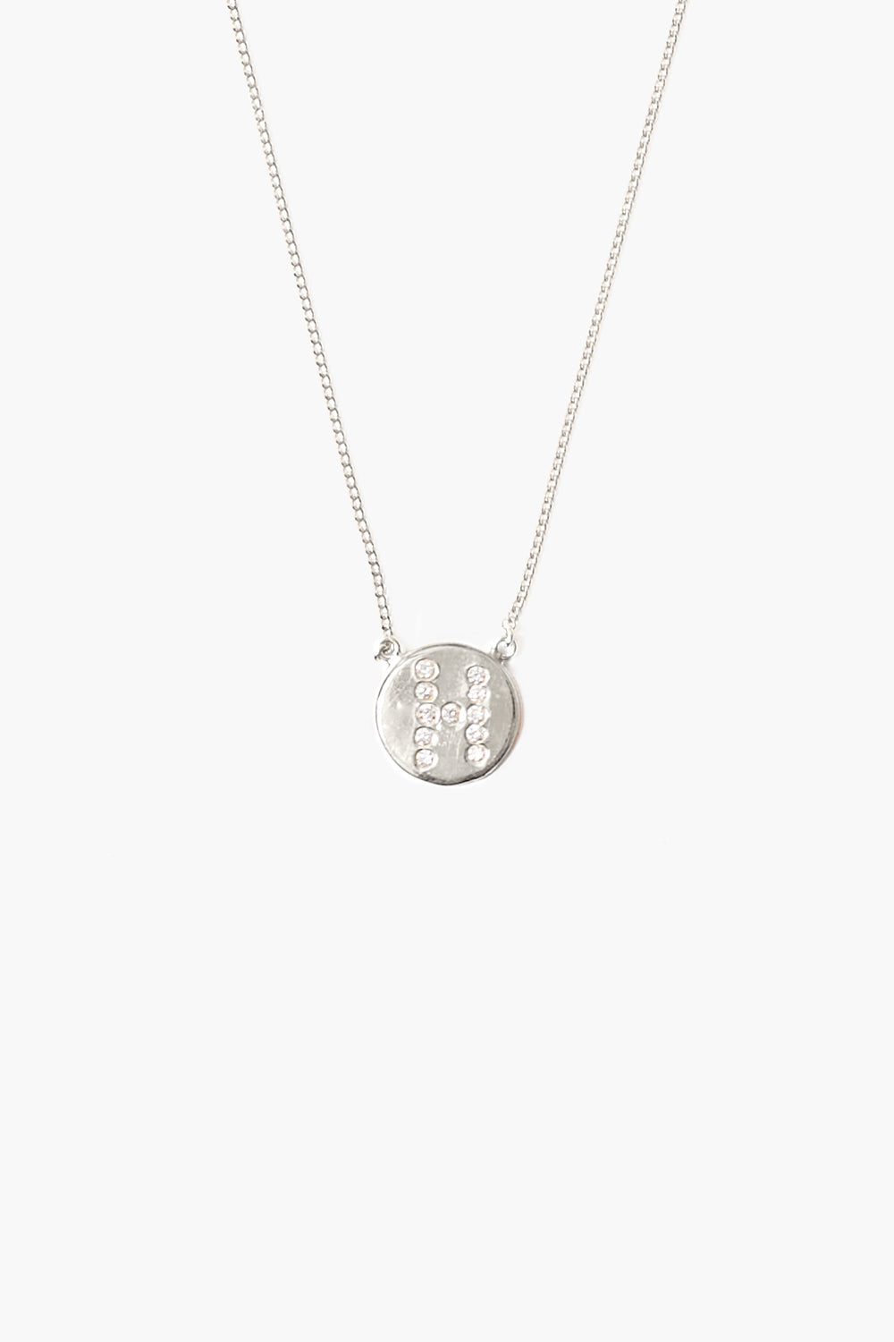 Personalized Diamond Initial Coin Necklace in Sterling Silver - Perfect for Birthdays, Anniversaries & Gifts